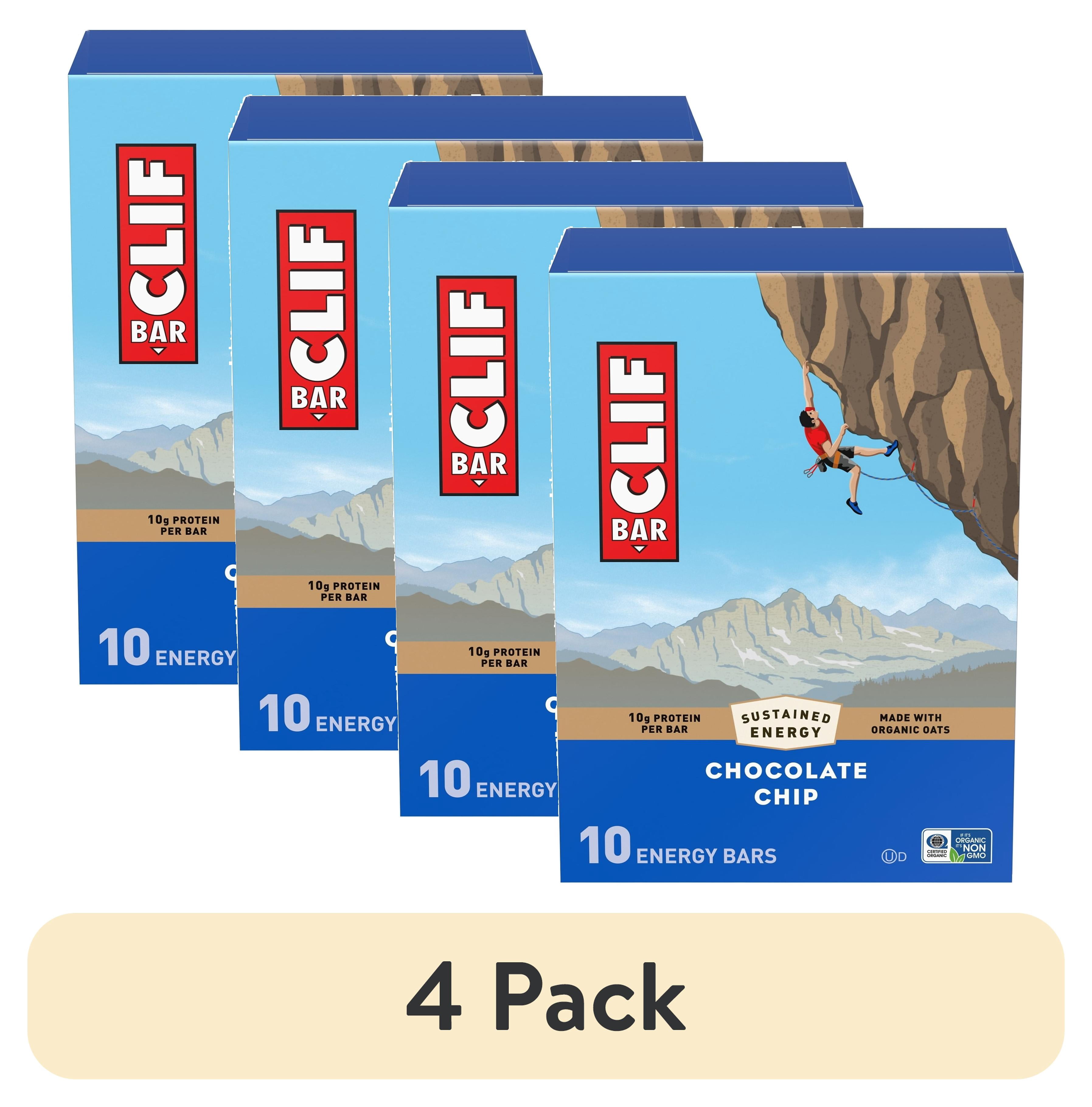 (4 pack) CLIF BAR Energy Protein Bars, Chocolate Chip, 10 Pack