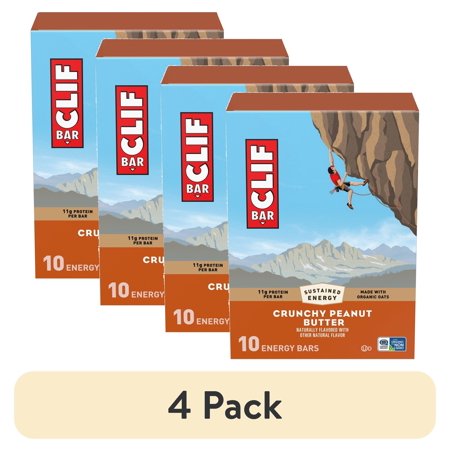 (4 pack) CLIF BAR Energy Protein Bars, Crunchy Peanut Butter, 10ct