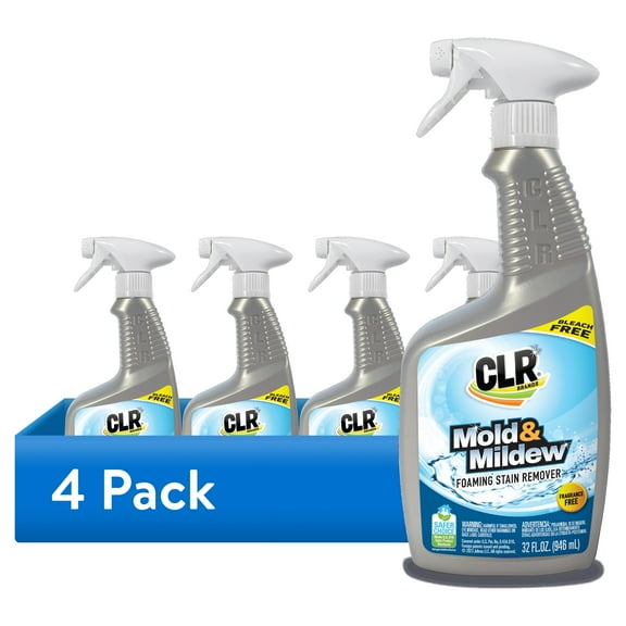 (4 pack) CLR Bleach-Free Mold & Mildew Foaming Action Stain Remover, 32 FL oz. Spray Bottle