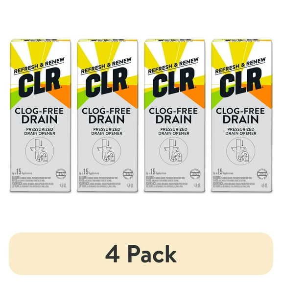 (4 pack) CLR Brand Clog-Free Drain Opener, Chemical-Free Pressurized Air Canister, 4.5 oz (1 Pack)