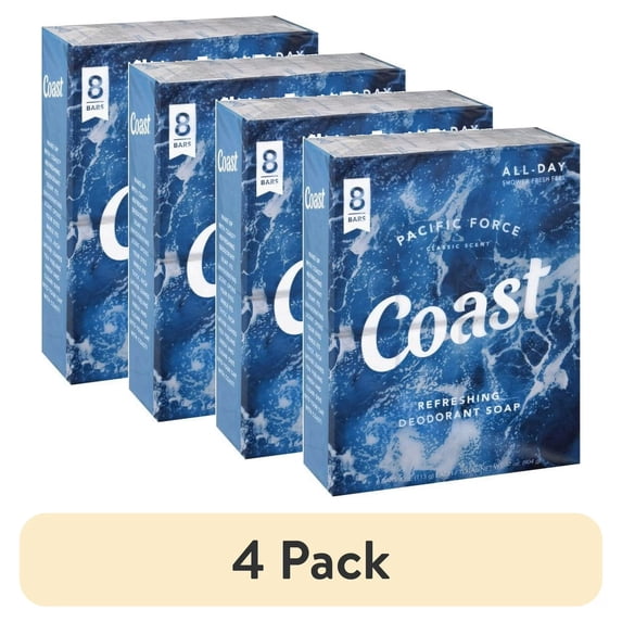 (4 pack) COAST® Classic Scent Refreshing Deodorant Soap 8-4 oz Bars