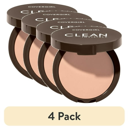 (4 pack) COVERGIRL Clean Invisible Pressed Powder, 130 Classic Beige, 0.38 oz