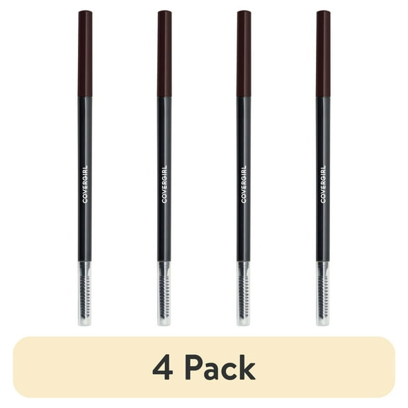 (4 pack) COVERGIRL Easy Breezy Brow Micro-Fine + Define Pencil, Rich Brown, 0.003 oz