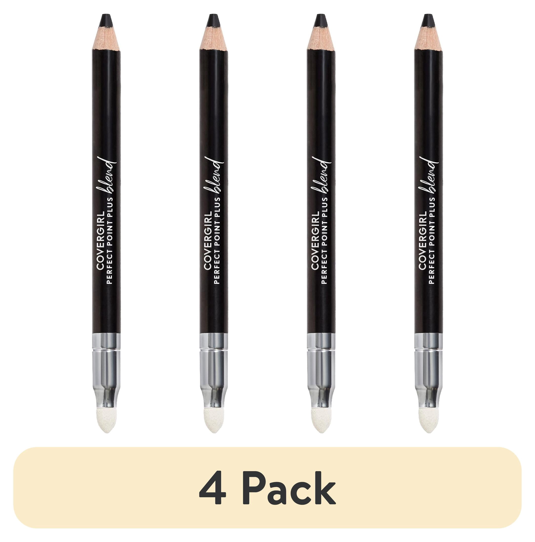 (4 pack) COVERGIRL Perfect Point Plus Blend Eyeliner Pencil - 100 - Basic Black, 0.02oz