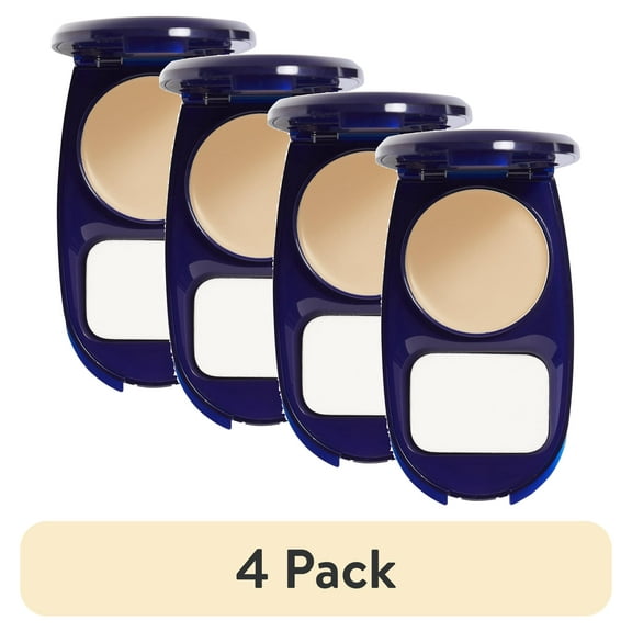 (4 pack) COVERGIRL Smoothers AquaSmooth Compact Foundation with SPF 20, Classic Ivory 710, 0.4 oz, Pressed Powder, Face Powder, Full Coverage Powder, Finishing Powder, Covers Fine Lines and Wrinkles