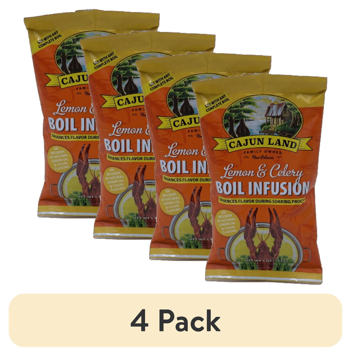 (4 pack) Cajun Land Brand Lemon & Celery Boil Infusion 5 oz. Granulated Seasoning.