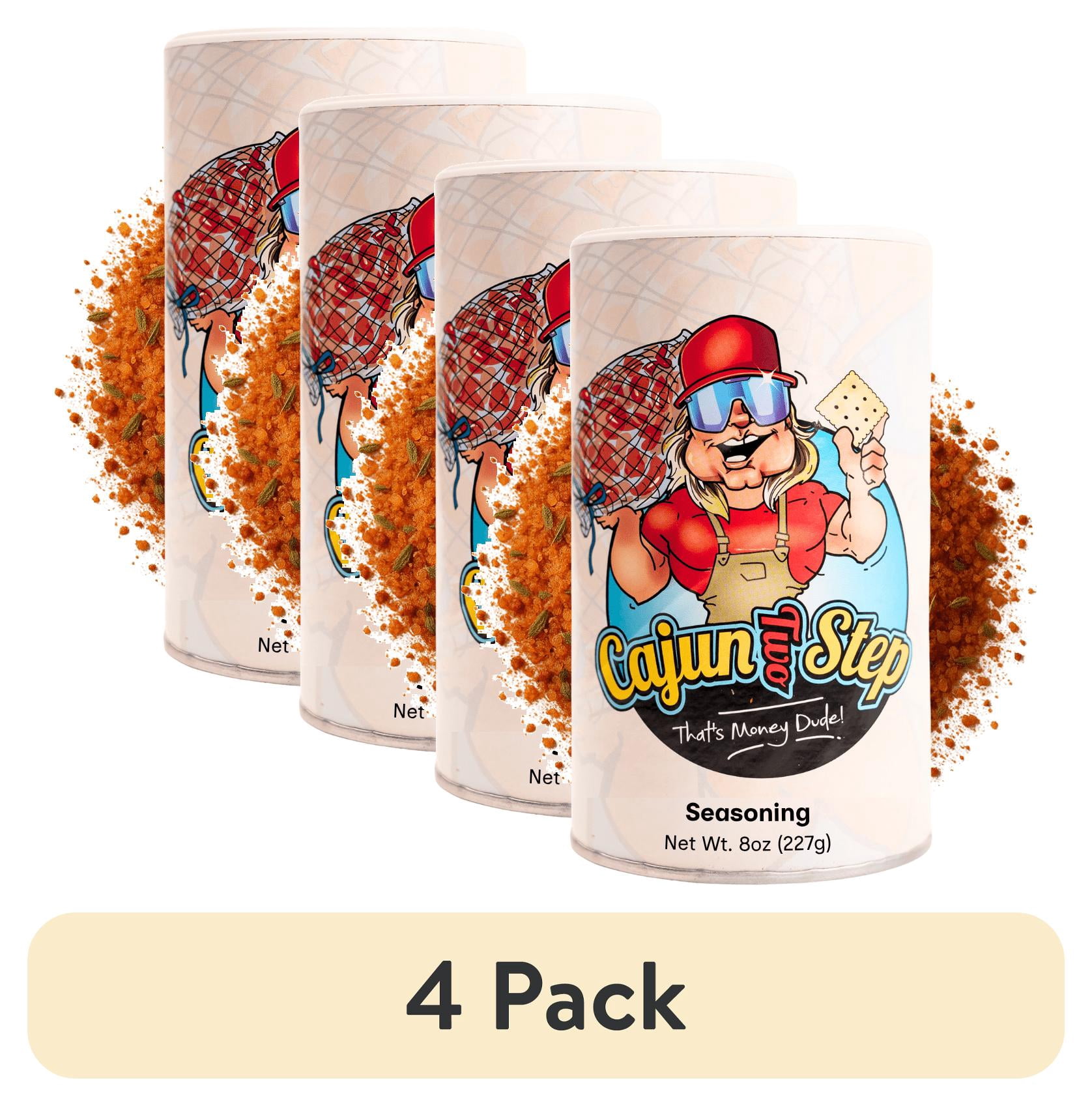 (4 pack) Cajun Two Step All Purpose Seasoning, Low Sodium, Bold Cajun Flavor, Great on All Proteins, 8 oz