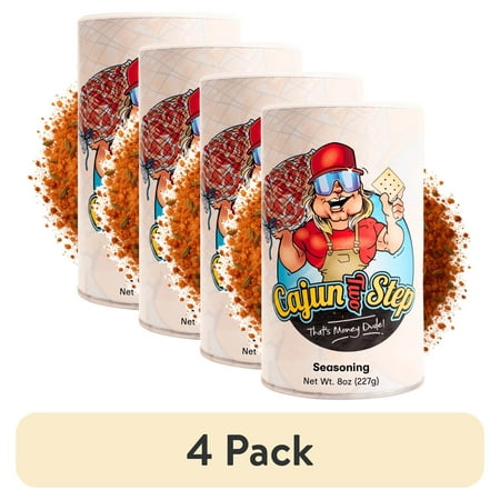 (4 pack) Cajun Two Step All Purpose Seasoning, Low Sodium, Bold Cajun Flavor, Great on All Proteins, 8 oz