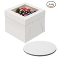 thumbnail image 1 of 4 pack Cake Boxes with Window, 12x12x6 in Cake Box with Boards, White Bakery Boxes for Cookies, Pies, Cupcakes, Pastry, for Wedding, Birthday, Party, 1 of 7