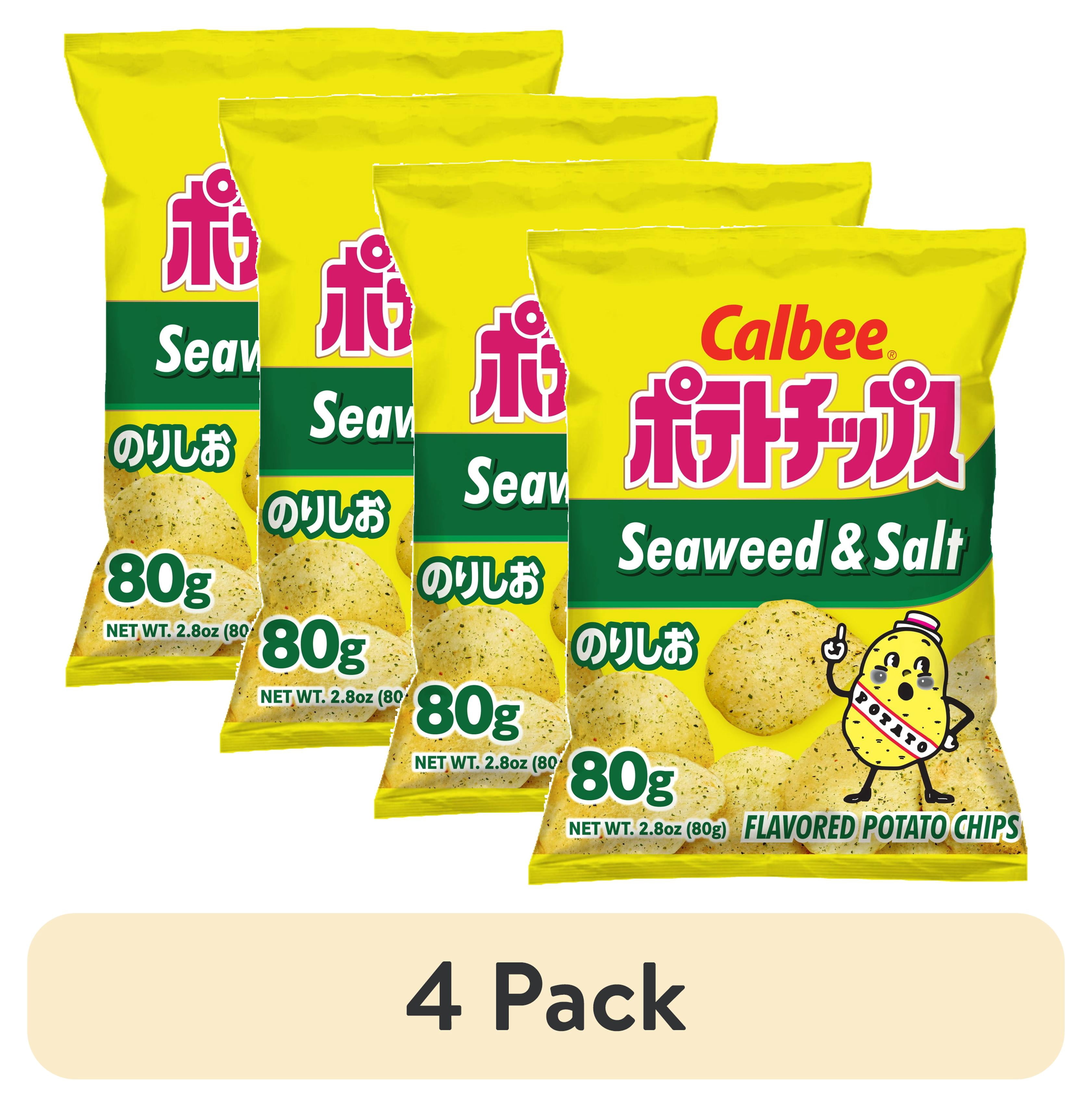 (4 pack) Calbee Potato Chips Seaweed & Salt Flavored 2.8 oz