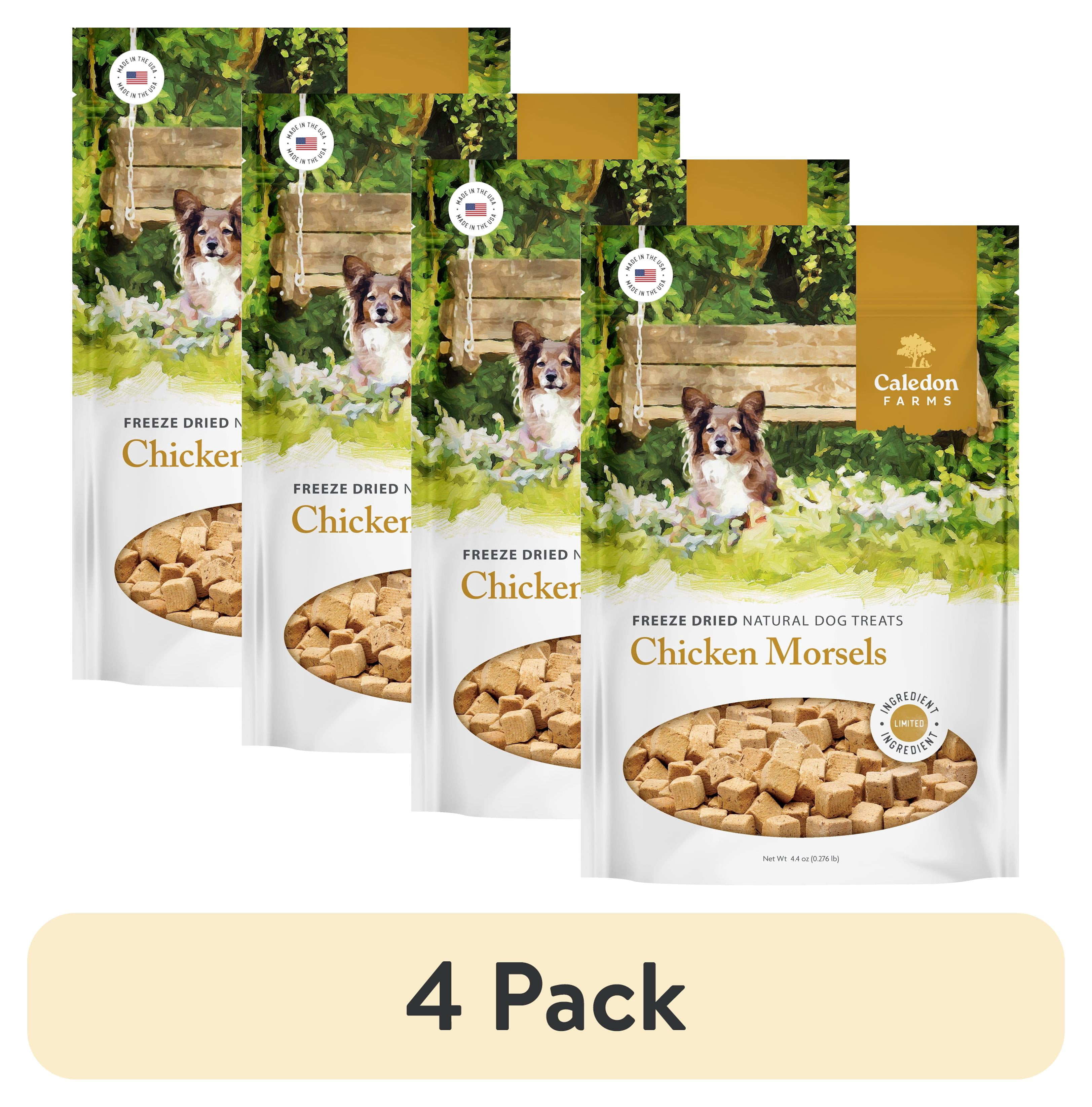 (4 pack) Caledon Farms Chicken Topper for Dogs, 4.4 oz Bag