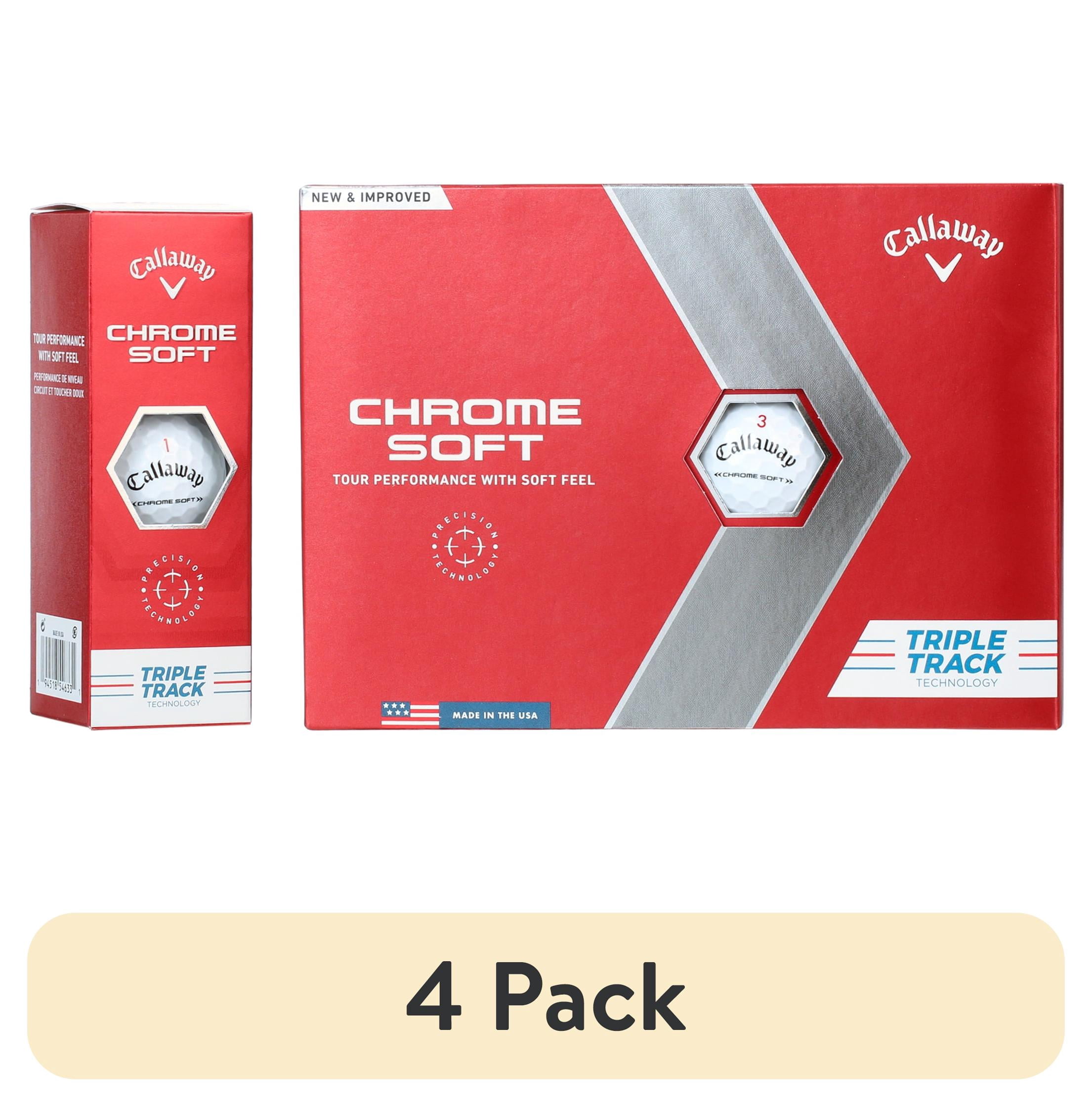 (4 pack) Callaway Chrome Soft 22 Triple Track Golf Balls 12pk White