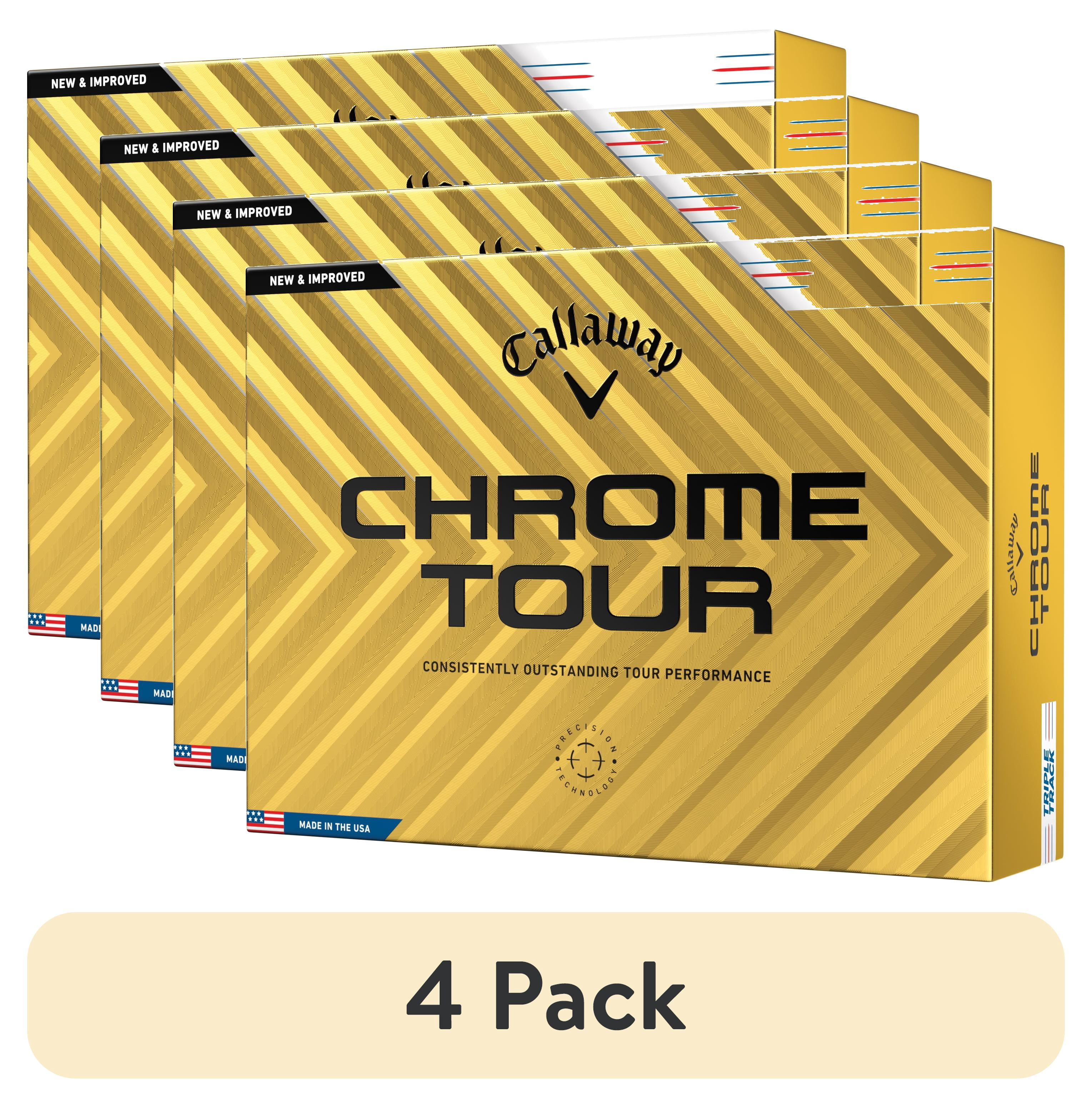 (4 pack) Callaway Golf 2024 Chrome Tour Triple Track Golf Balls, 12pk - White