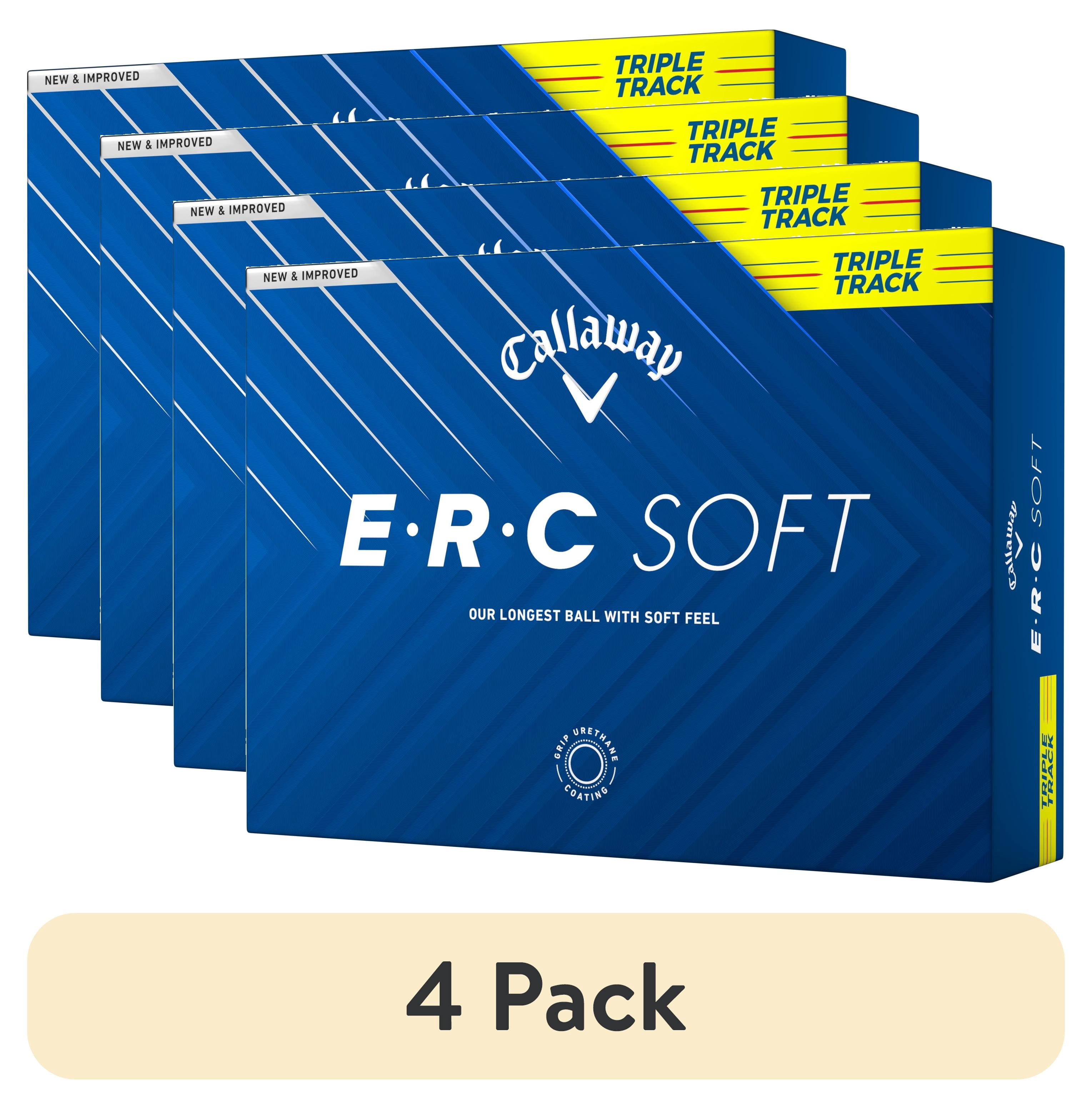 (4 pack) Callaway ERC Soft 2025 Triple Track Golf Balls 12pk, Yellow