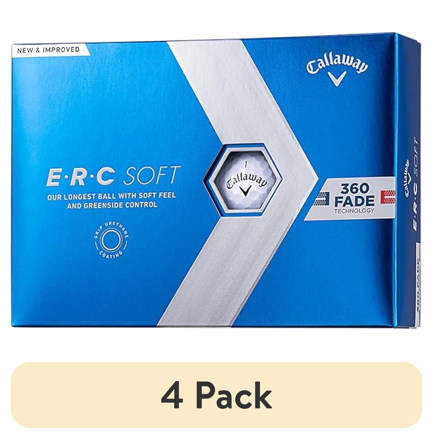(4 pack) Callaway Golf 2023 ERC Soft 360 Fade Golf Balls 12-pack, White