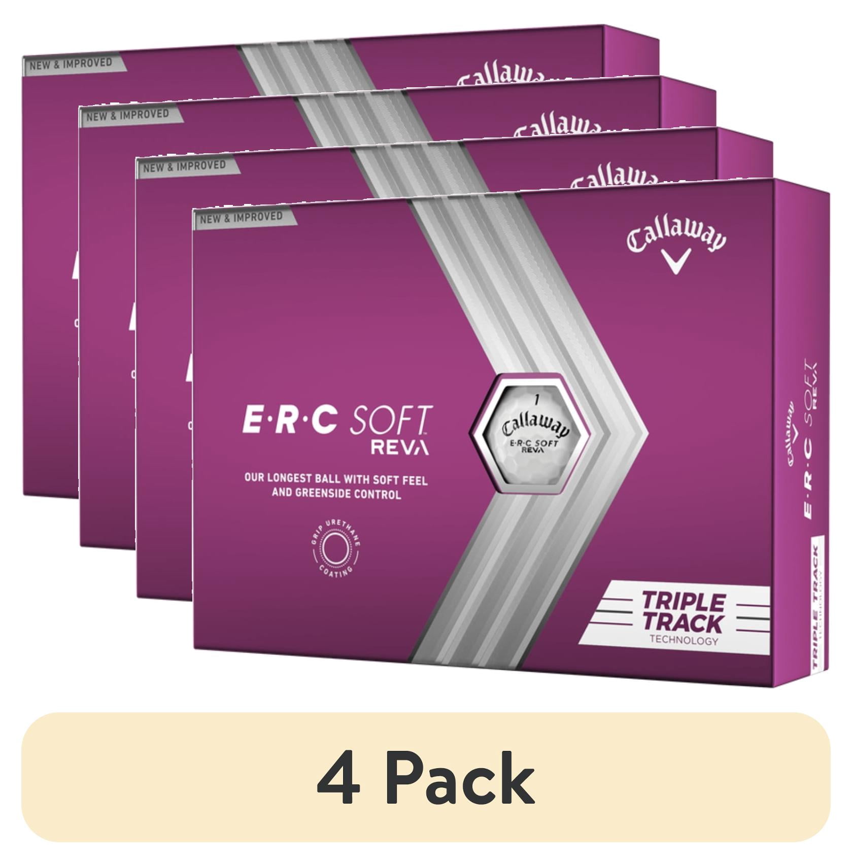 (4 pack) Callaway Golf 2023 ERC Soft Reva Triple Track Golf Balls 12-pack, White