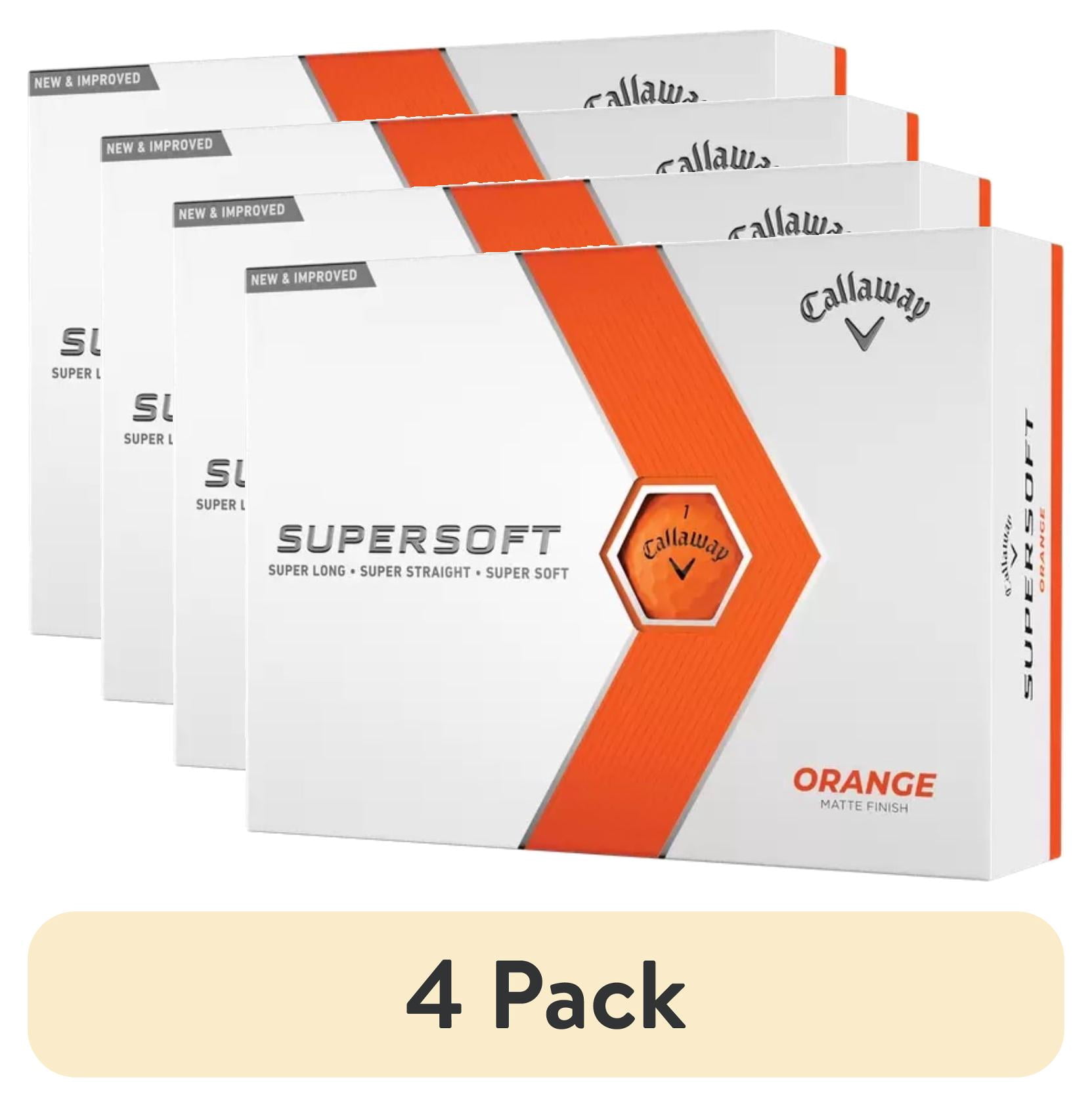 (4 pack) Callaway Golf 2023 SuperSoft Golf Balls 12-pack, Orange