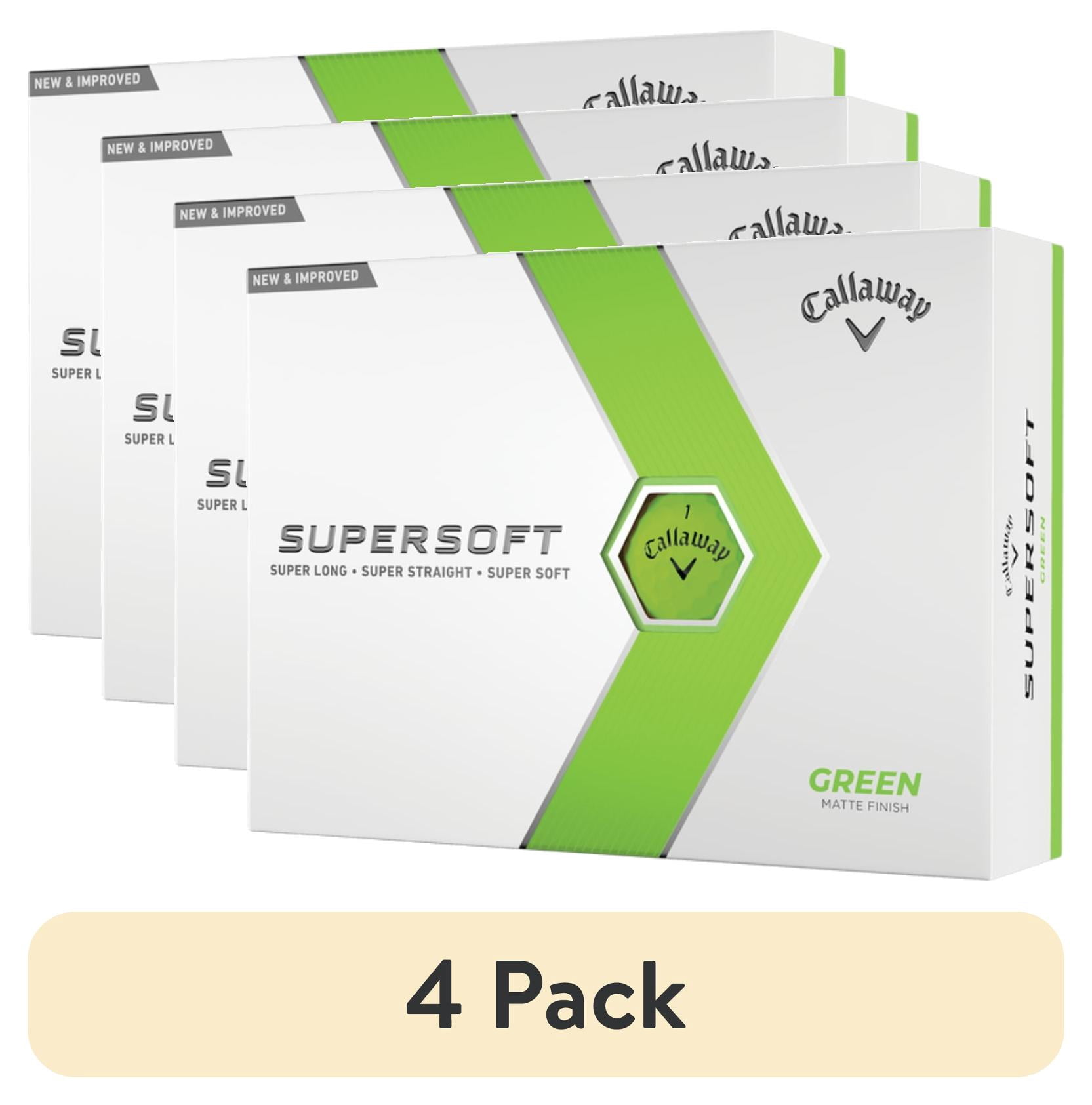 (4 pack) Callaway Golf 2023 Supersoft Golf Ball-Matte Green 12pk