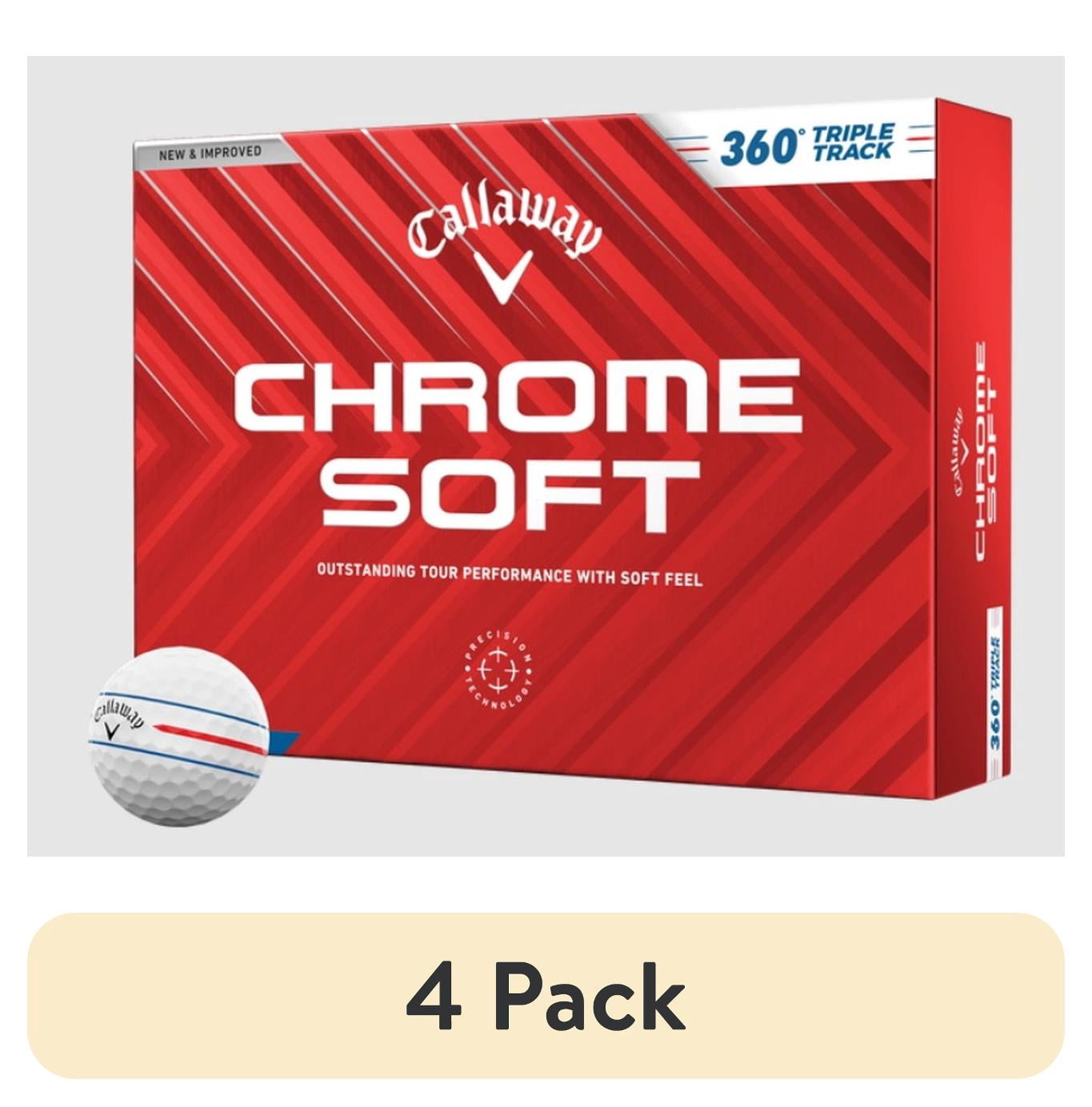 (4 pack) Callaway Golf 2024 Chrome Soft 360 Triple Track Golf Balls (White) 12pk