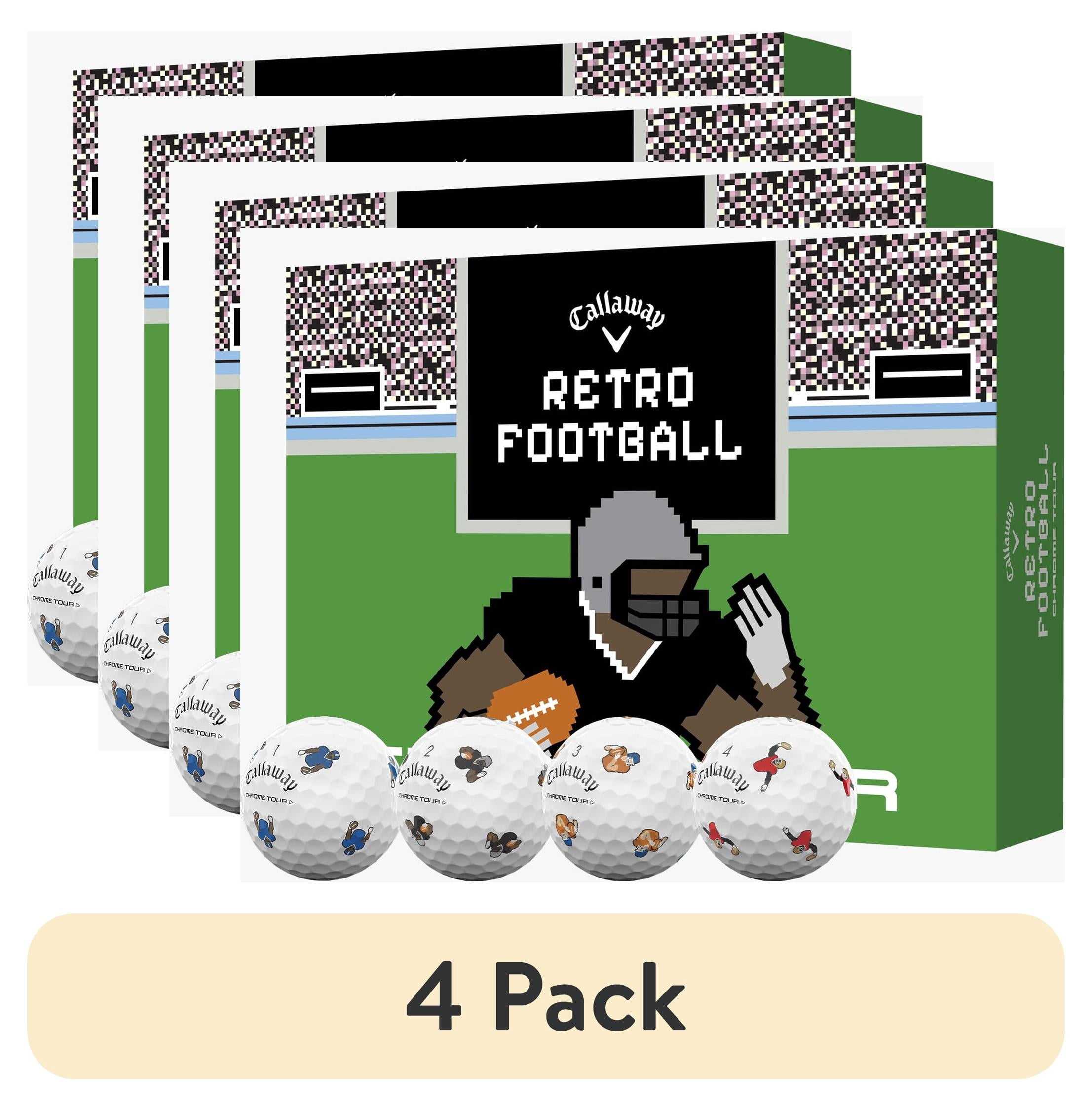 (4 pack) Callaway Golf 2024 Chrome Tour Truvis Retro Football Limited Edition Golf Balls 1dz