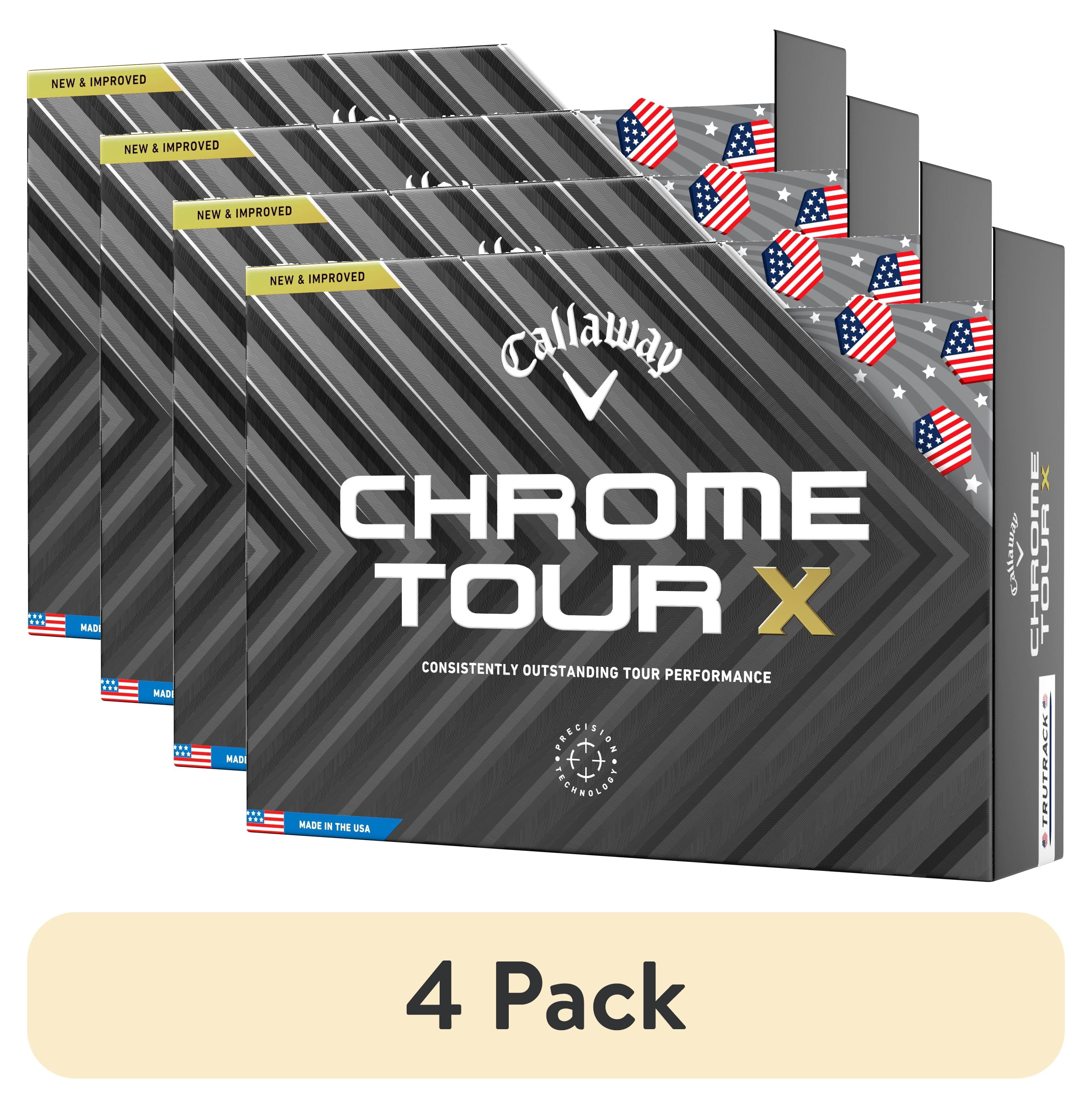 (4 pack) Callaway Golf 2024 Chrome Tour X 360 TruTrack 12pk Golf Balls