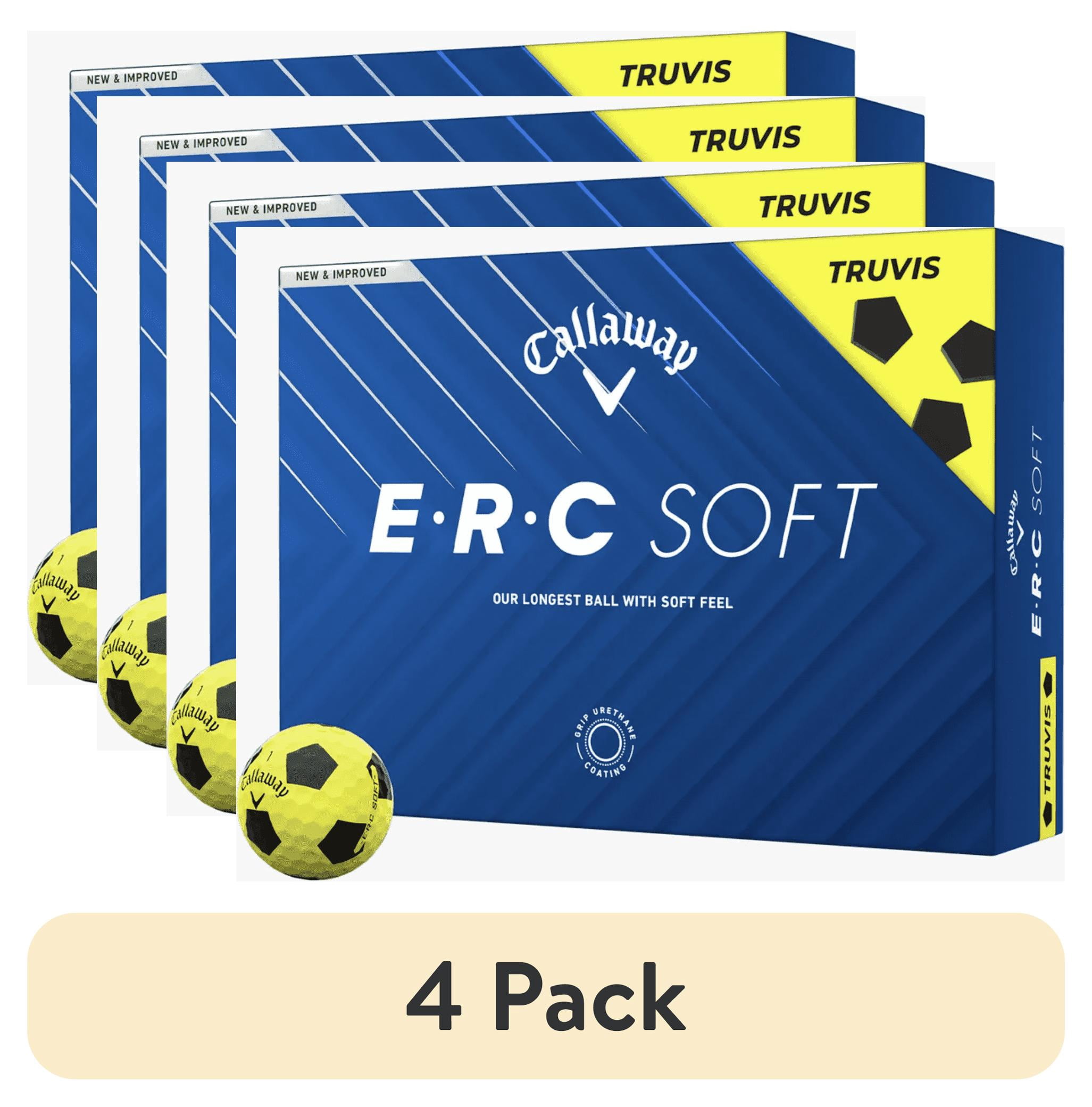 (4 pack) Callaway Golf 2025 ERC Soft Truvis Golf Balls 12pk - Yellow/Black