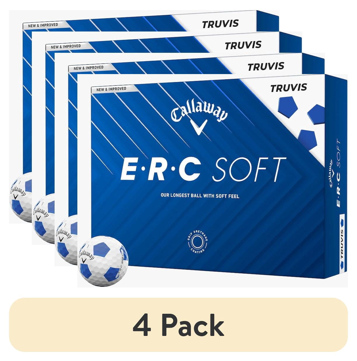 (4 pack) Callaway Golf 2025 ERC Soft Truvis Golf Balls 12pk - Blue/White