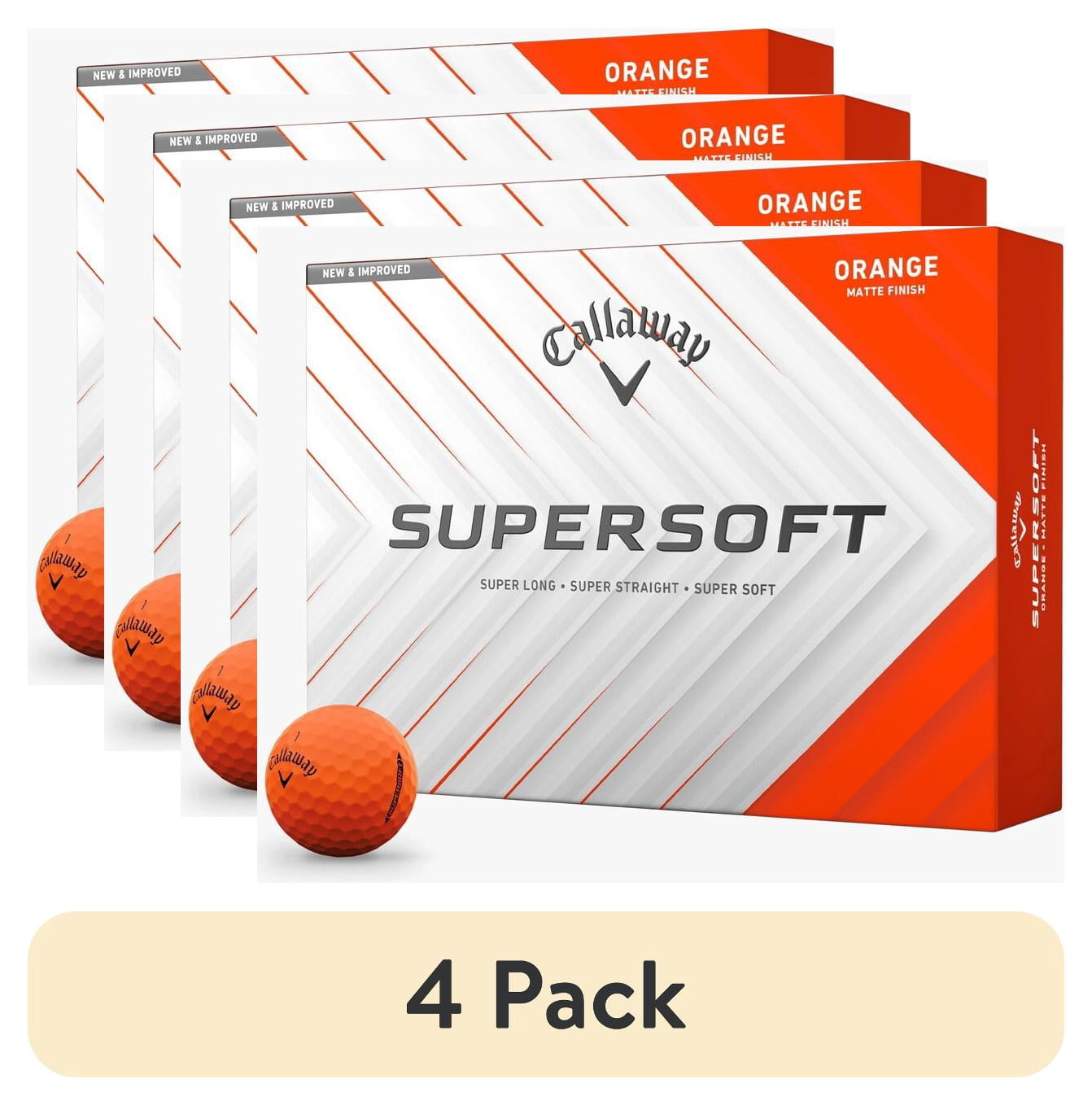 (4 pack) Callaway SuperSoft 2025 Golf Balls, Orange, 12pk