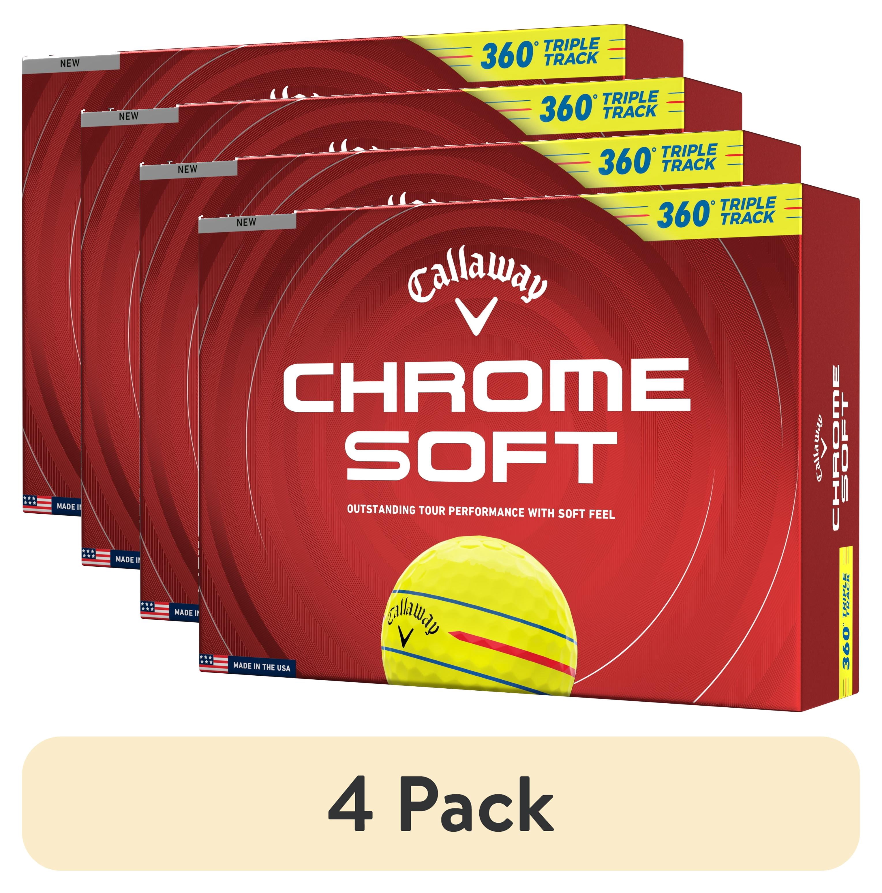 (4 pack) Callaway Golf Chrome Soft 26 360 - Yellow Triple Track 12pk