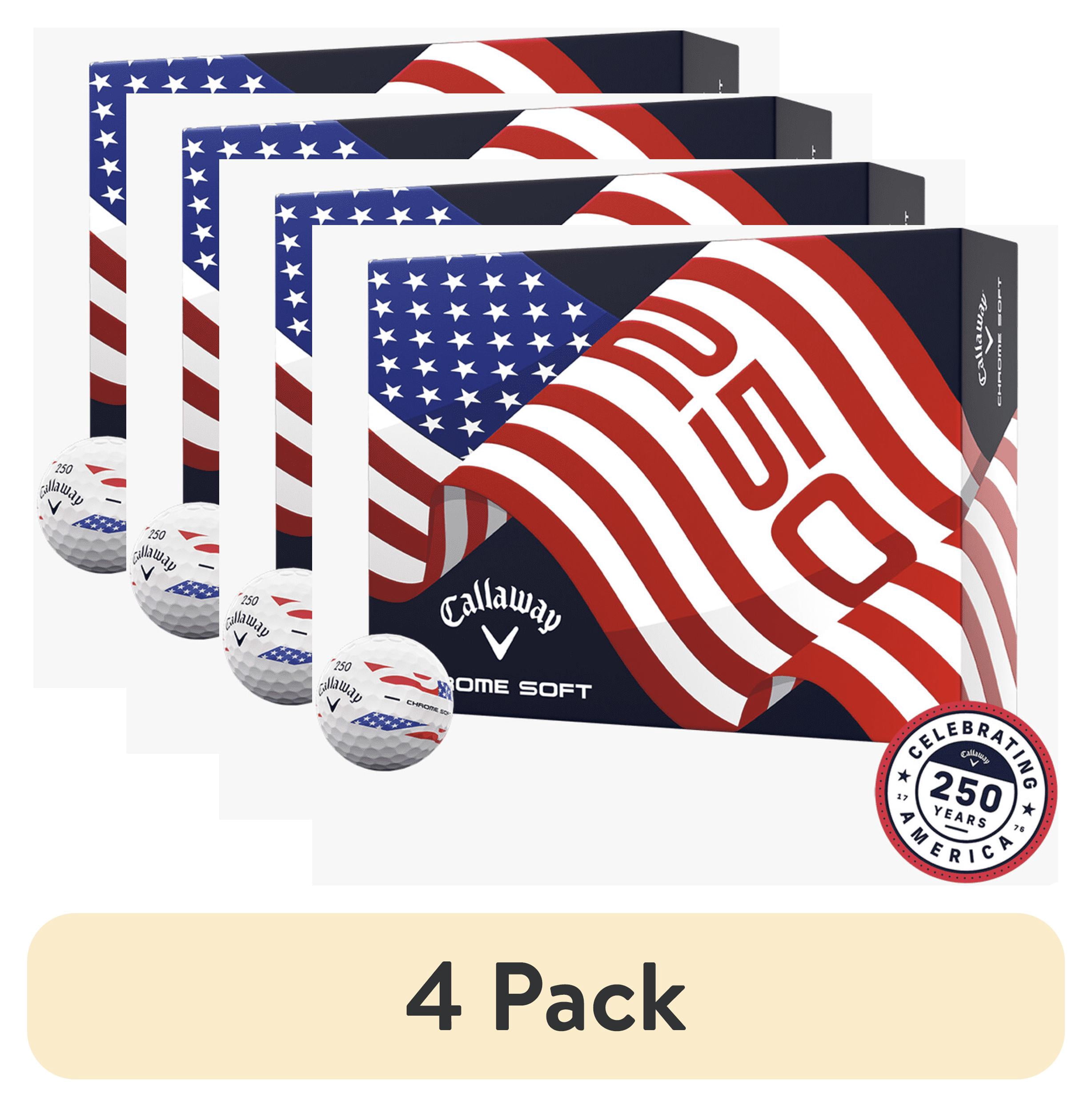 (4 pack) Callaway Golf Chrome Soft 26 - USA Stripe 12 ball pk