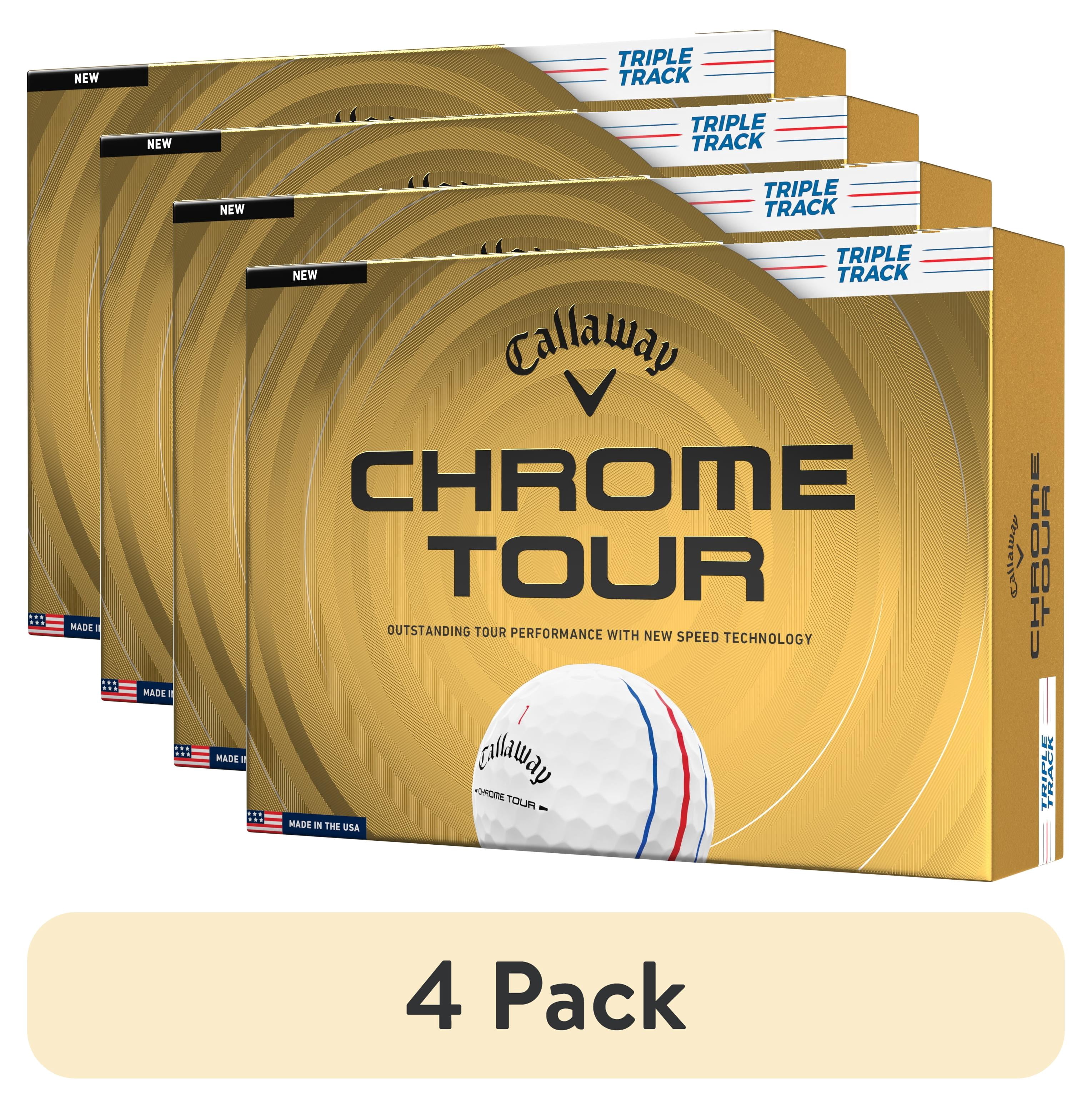 (4 pack) Callaway Golf Chrome Tour 26 - Triple Track White 12pk