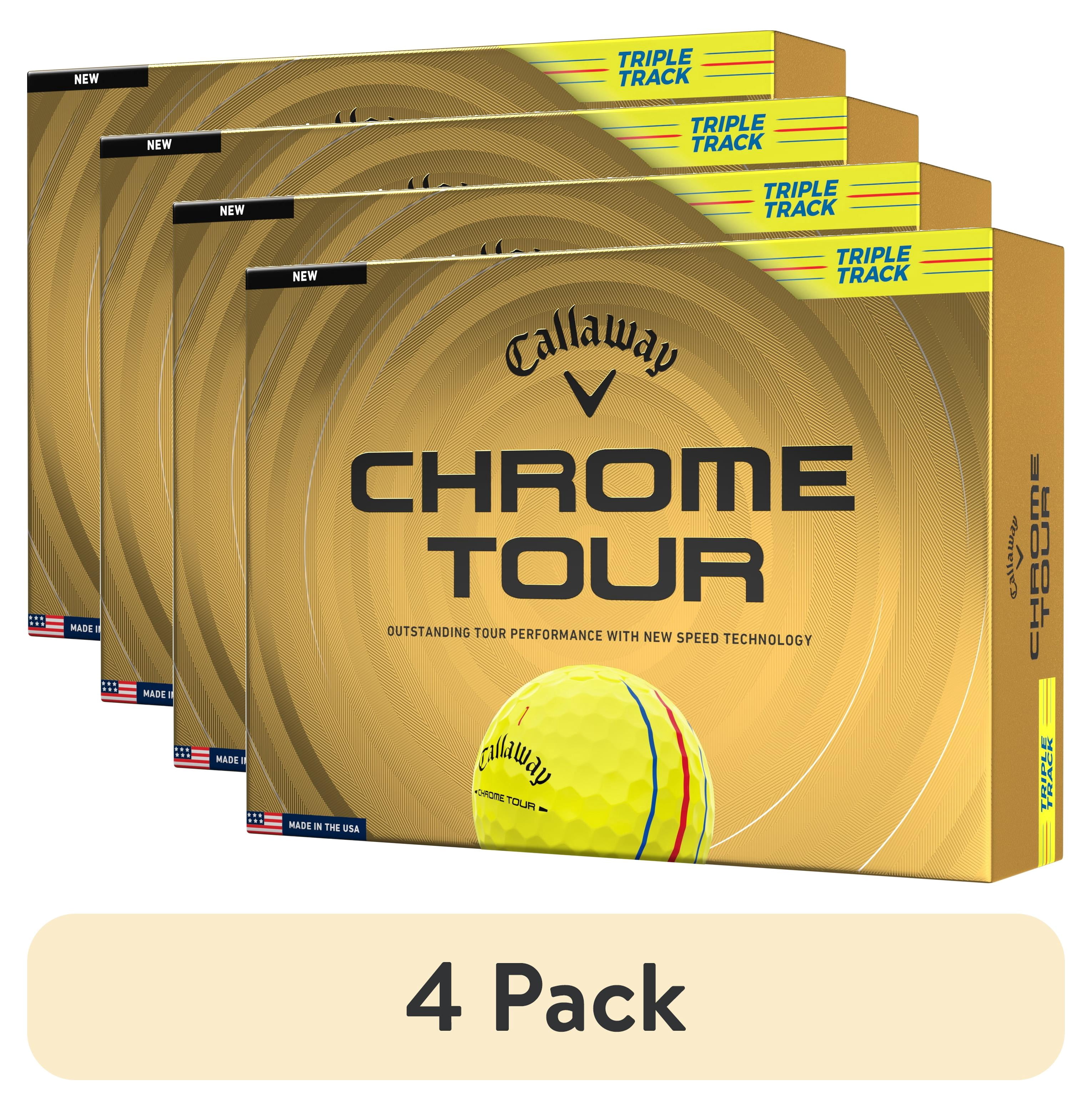 (4 pack) Callaway Golf Chrome Tour 26 - Triple Track Yellow 12pk