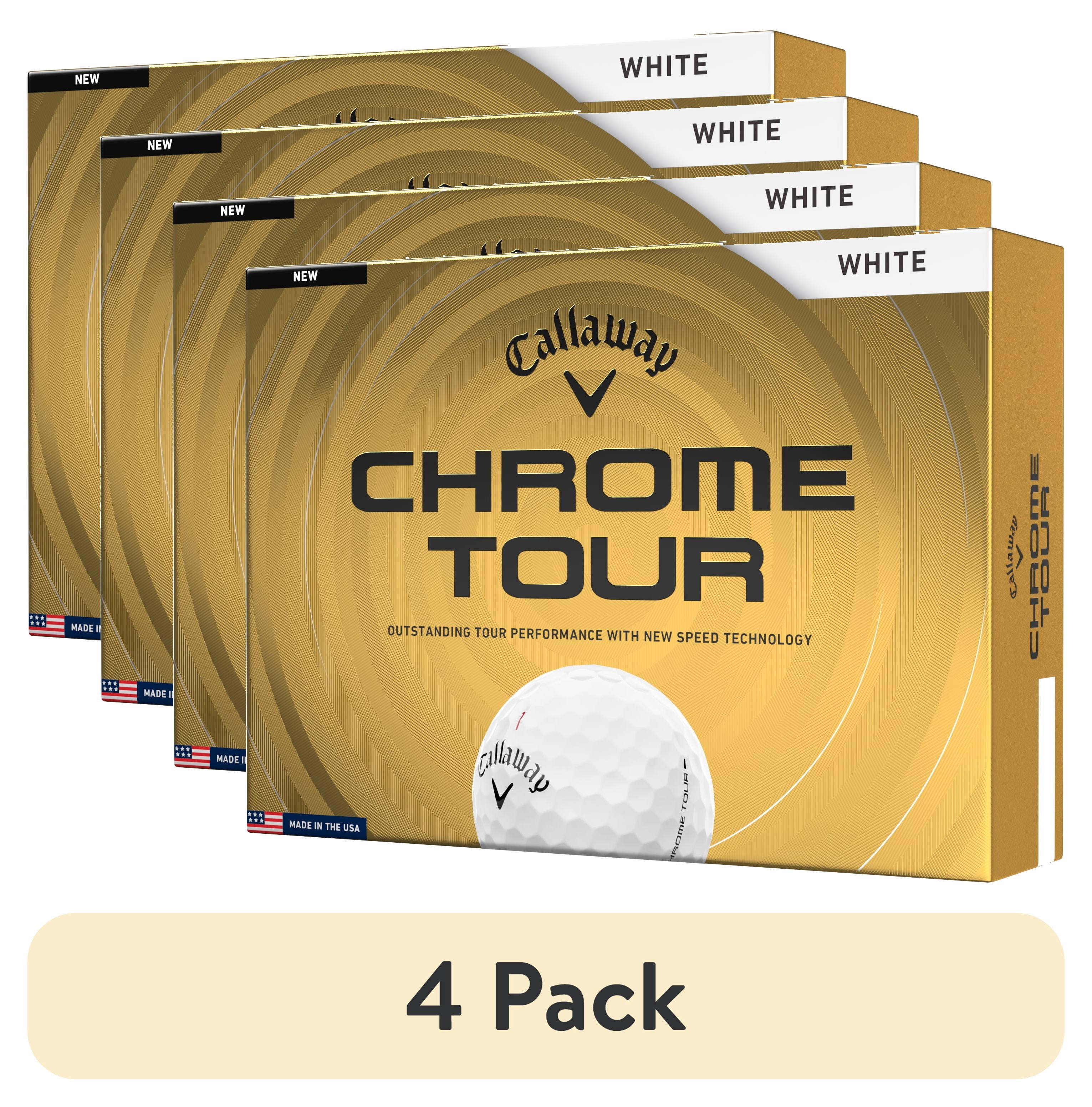 (4 pack) Callaway Golf Chrome Tour 26 - White 12 Ball Pack - New