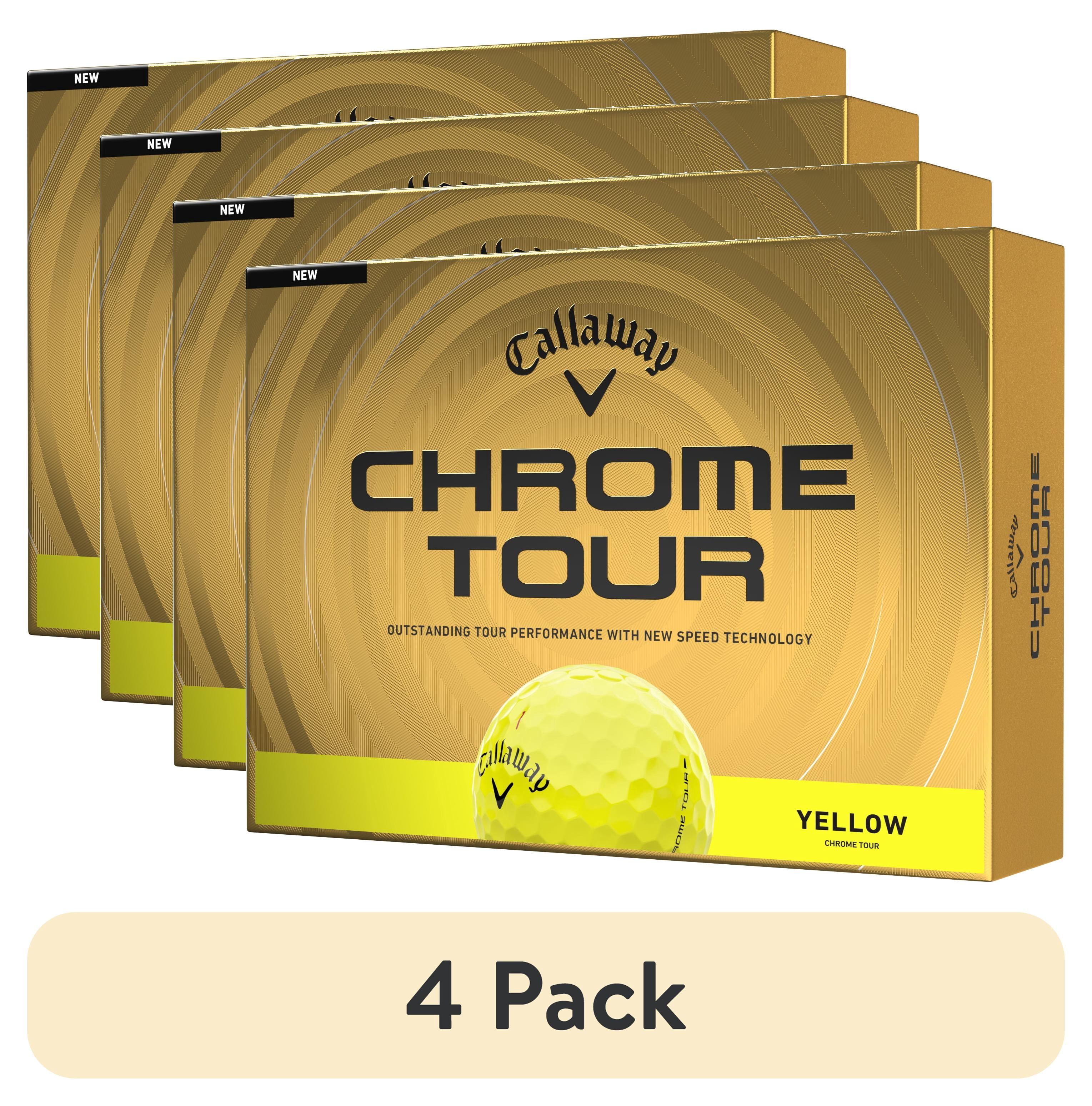 (4 pack) Callaway Golf Chrome Tour 26 - Yellow 12 ball pk