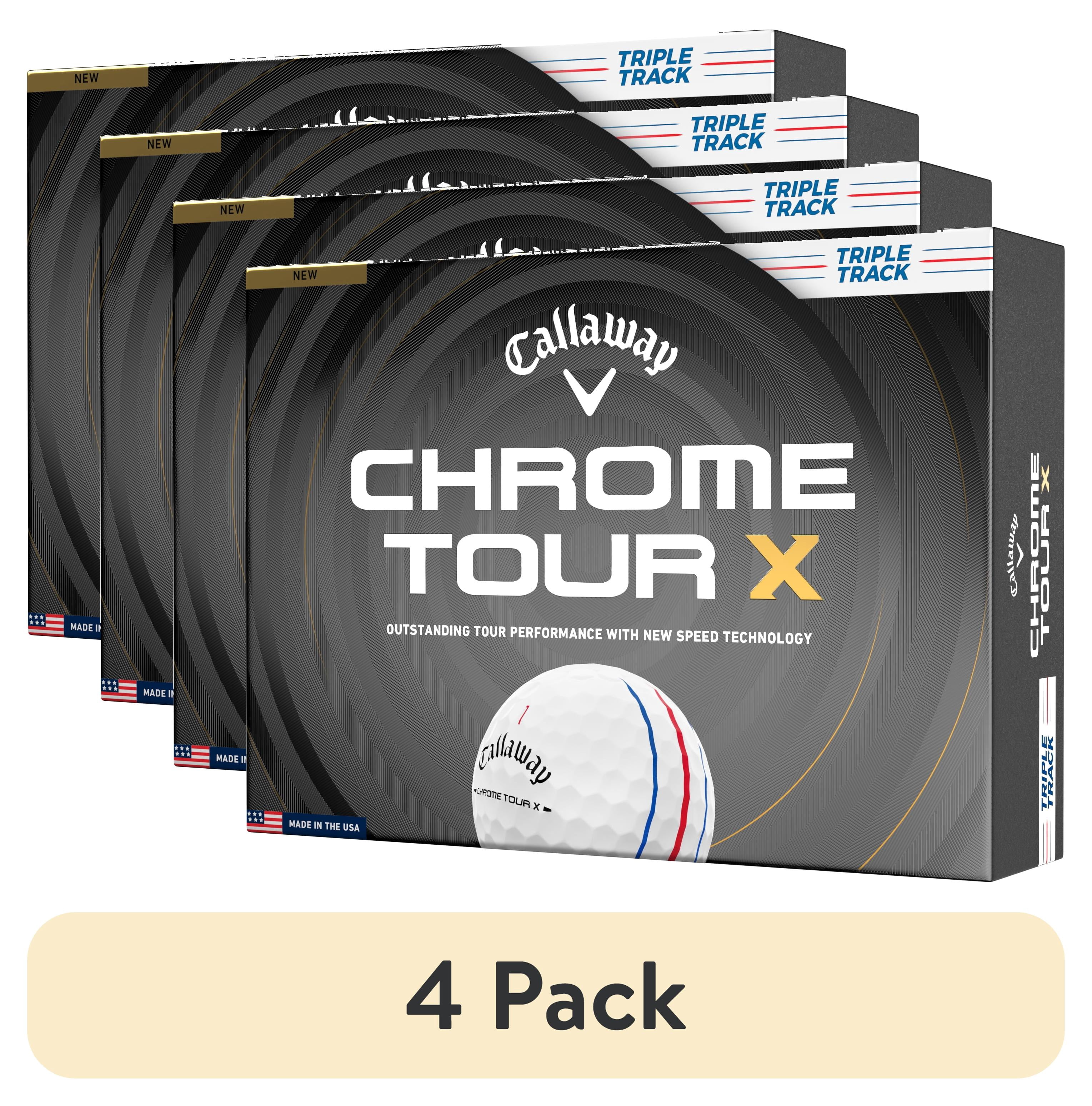 (4 pack) Callaway Golf Chrome Tour X 26 - Triple Track Golf Balls, 12pk, White