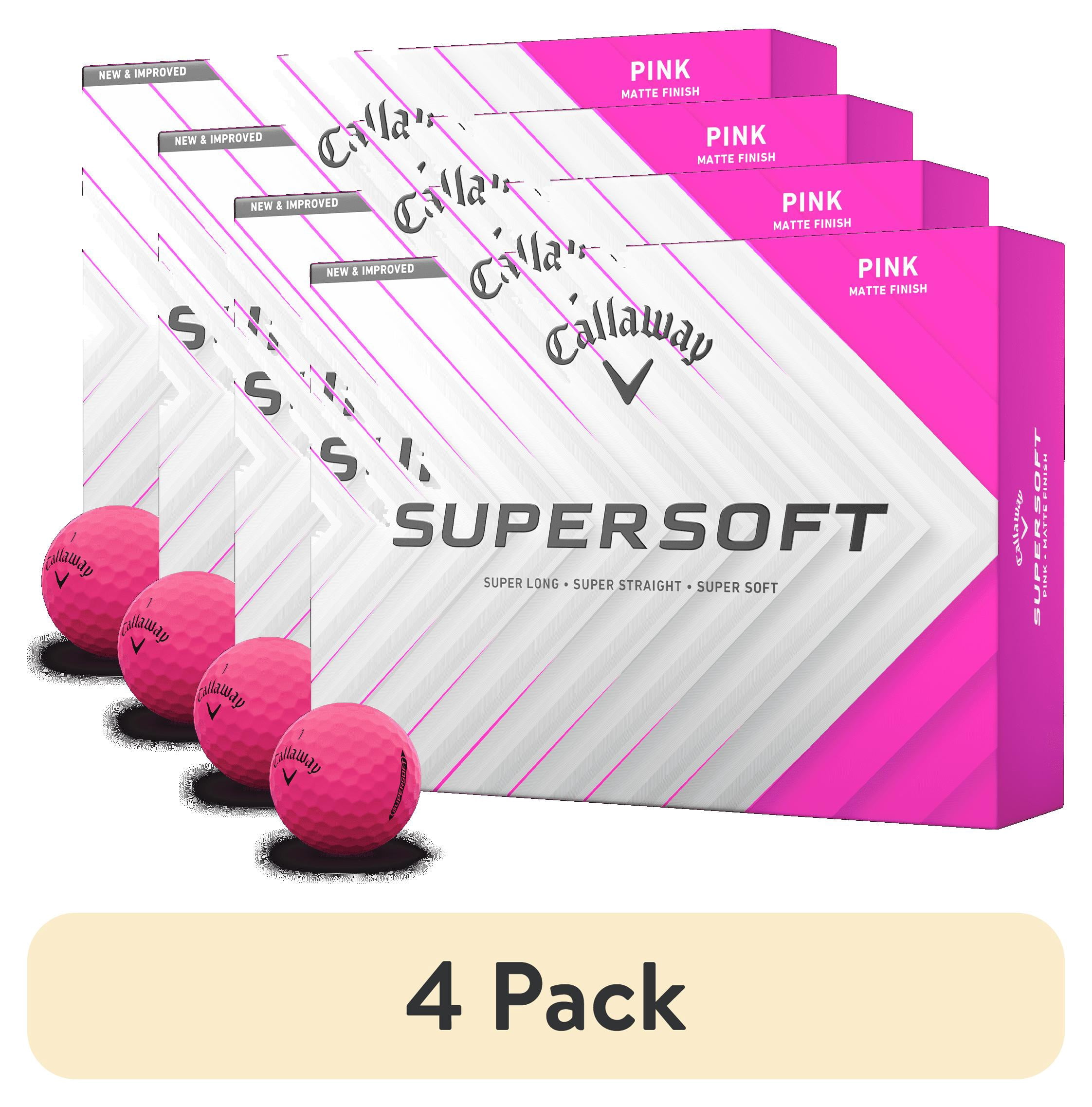 (4 pack) Callaway Supersoft 2025 Golf Balls 12-Pack, Matte Pink