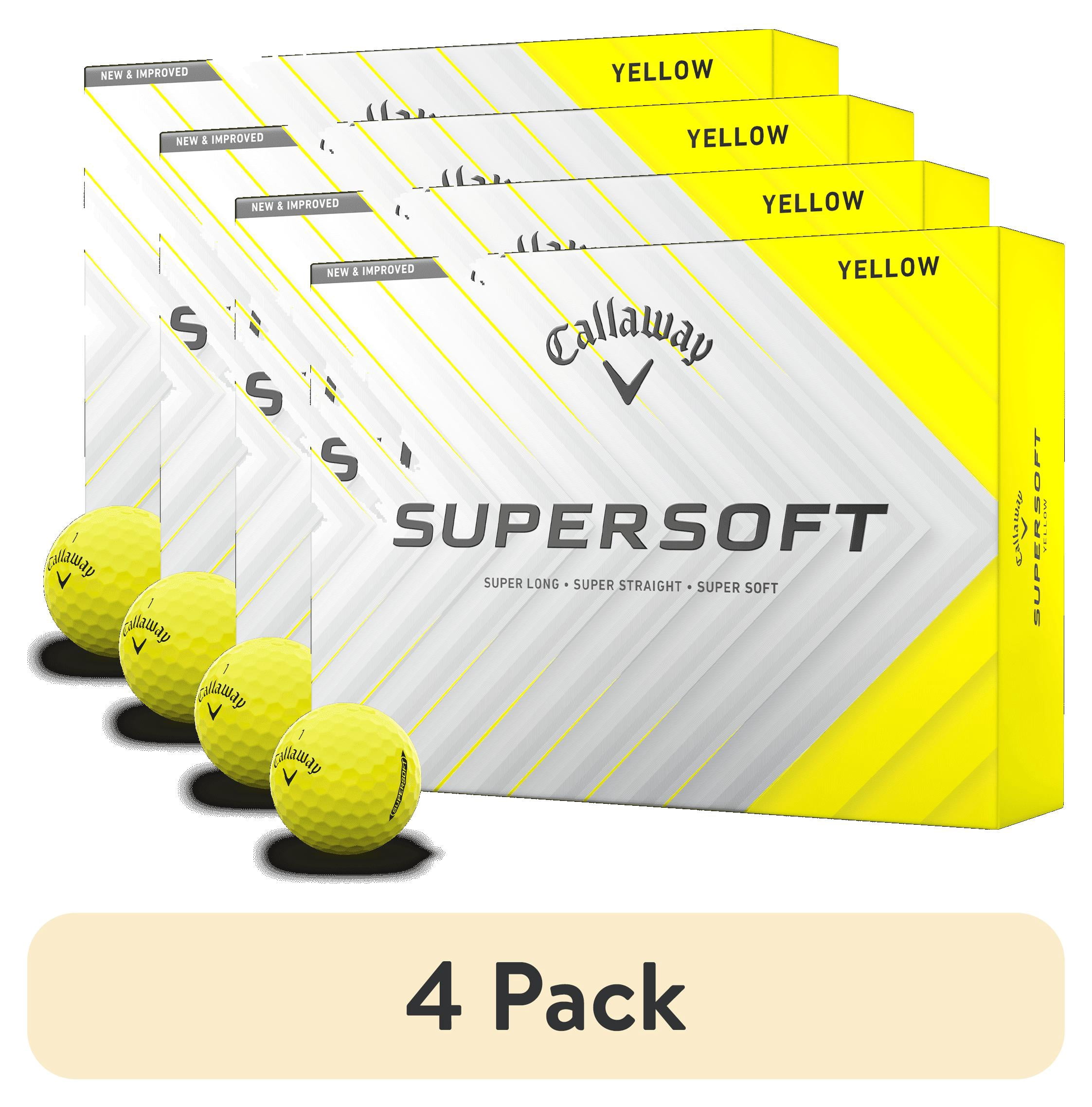 (4 pack) Callaway SuperSoft 2025 Golf Balls, Yellow, 12pk
