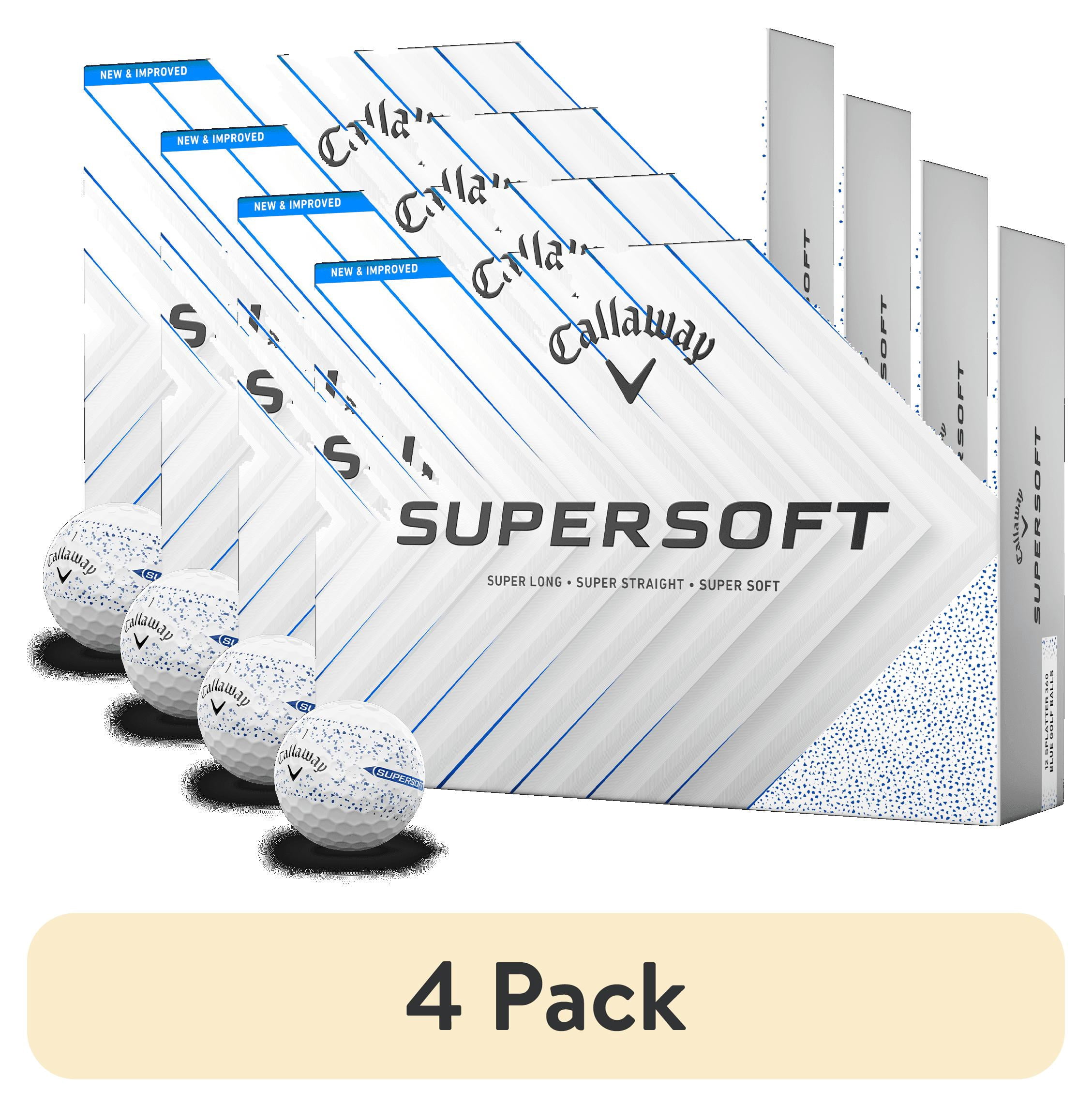 (4 pack) Callaway Supersoft Splatter 2025 Golf Balls, 12 Pack, Blue