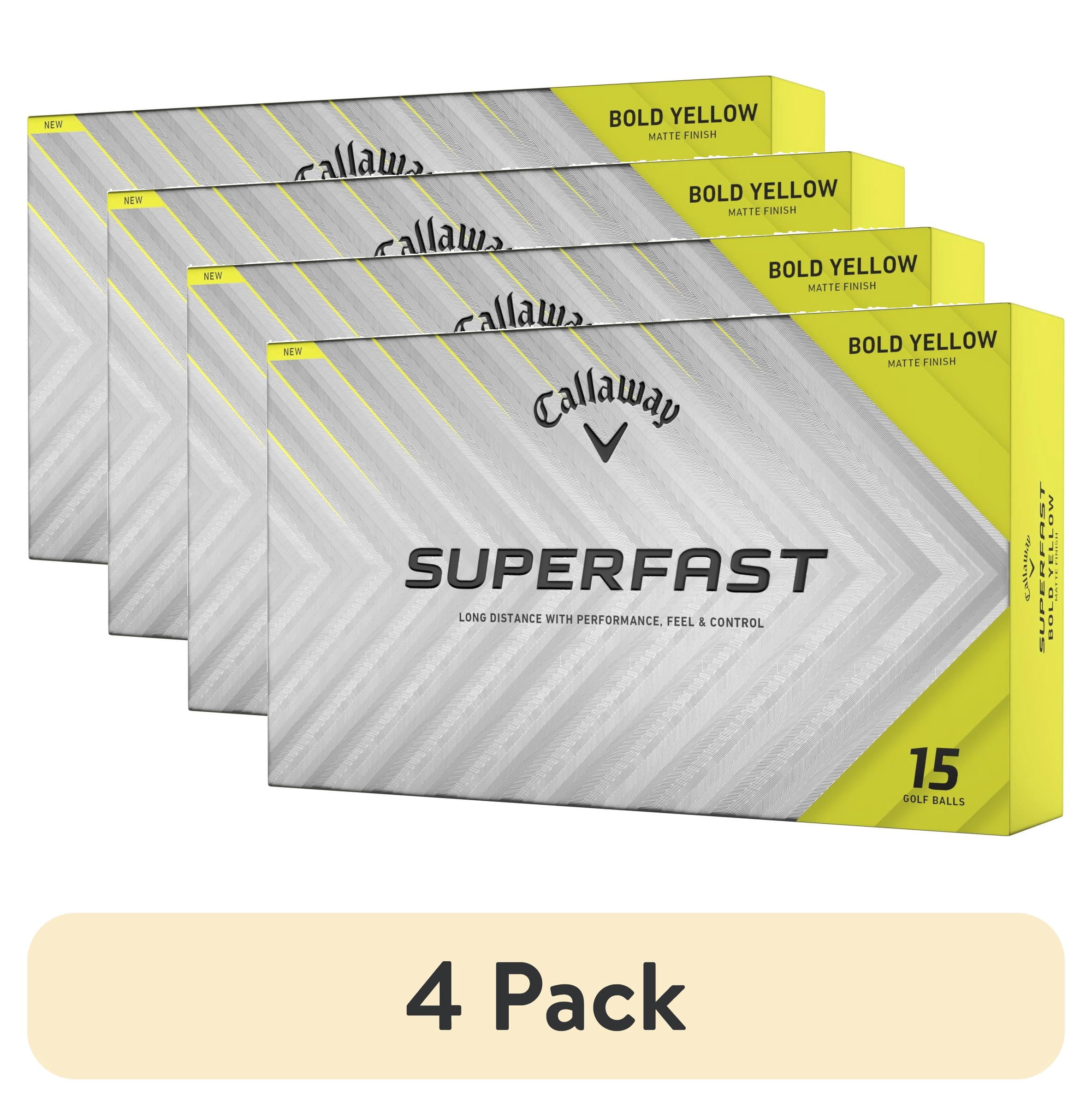 (4 pack) Callaway Superfast 2025 Golf Balls 15pk, Bold Yellow