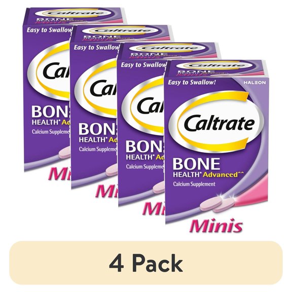 (4 pack) Caltrate 600+D3 plus Minerals Calcium Mini Tablets, 150 Ct