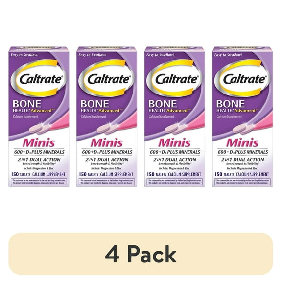 (4 pack) Caltrate Minis 600 + D3 Plus Minerals Supplement - 150 ct