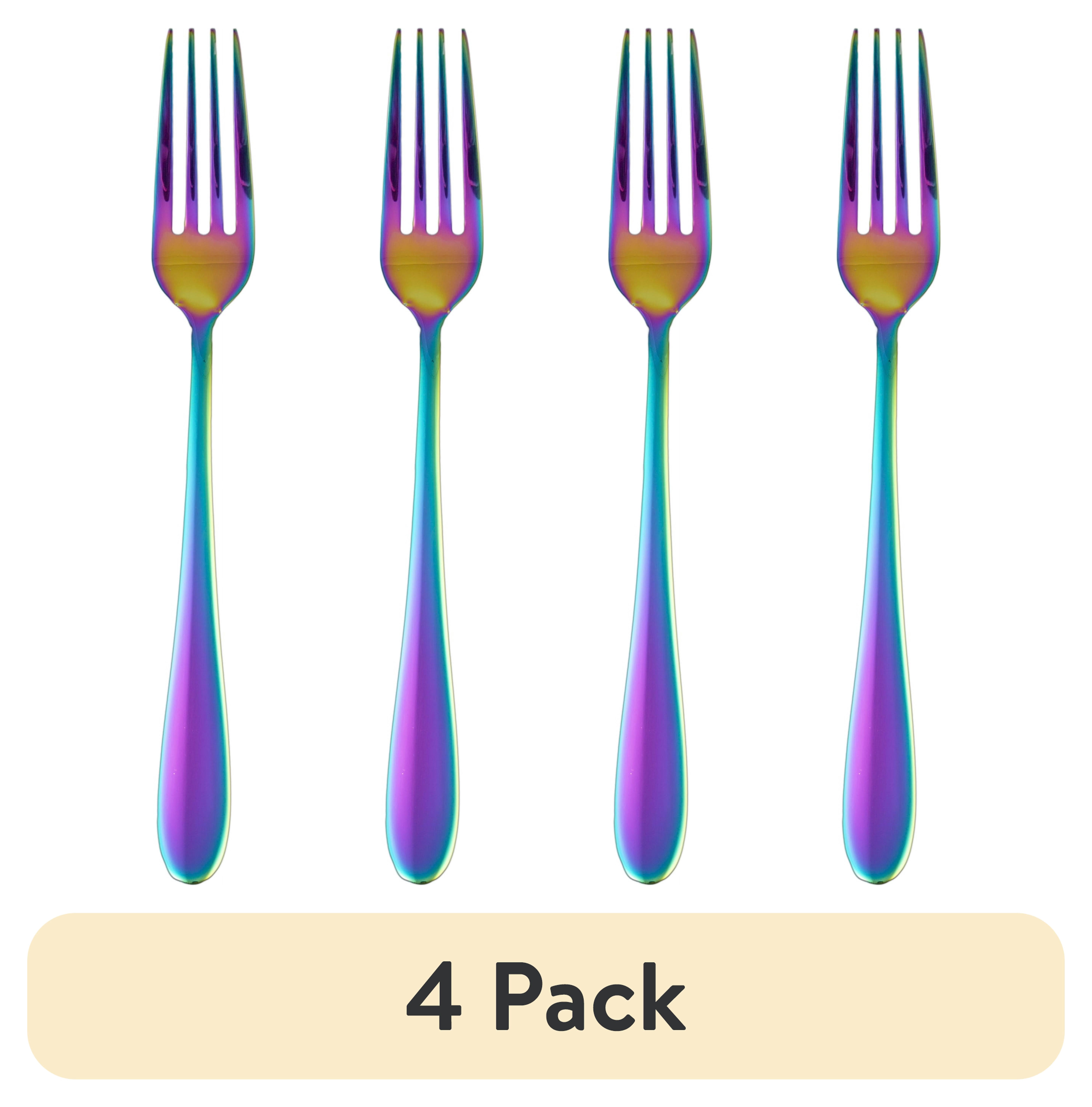 (4 pack) (4 pack) Cambridge Byram Rainbow Mirror Stainless Steel Dinner Fork