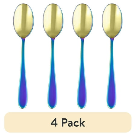 (4 pack) Cambridge Byram Rainbow Mirror Stainless Steel Teaspoon