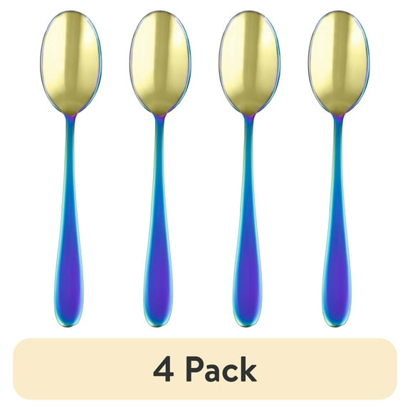 (4 pack) Cambridge Byram Rainbow Mirror Stainless Steel Teaspoon