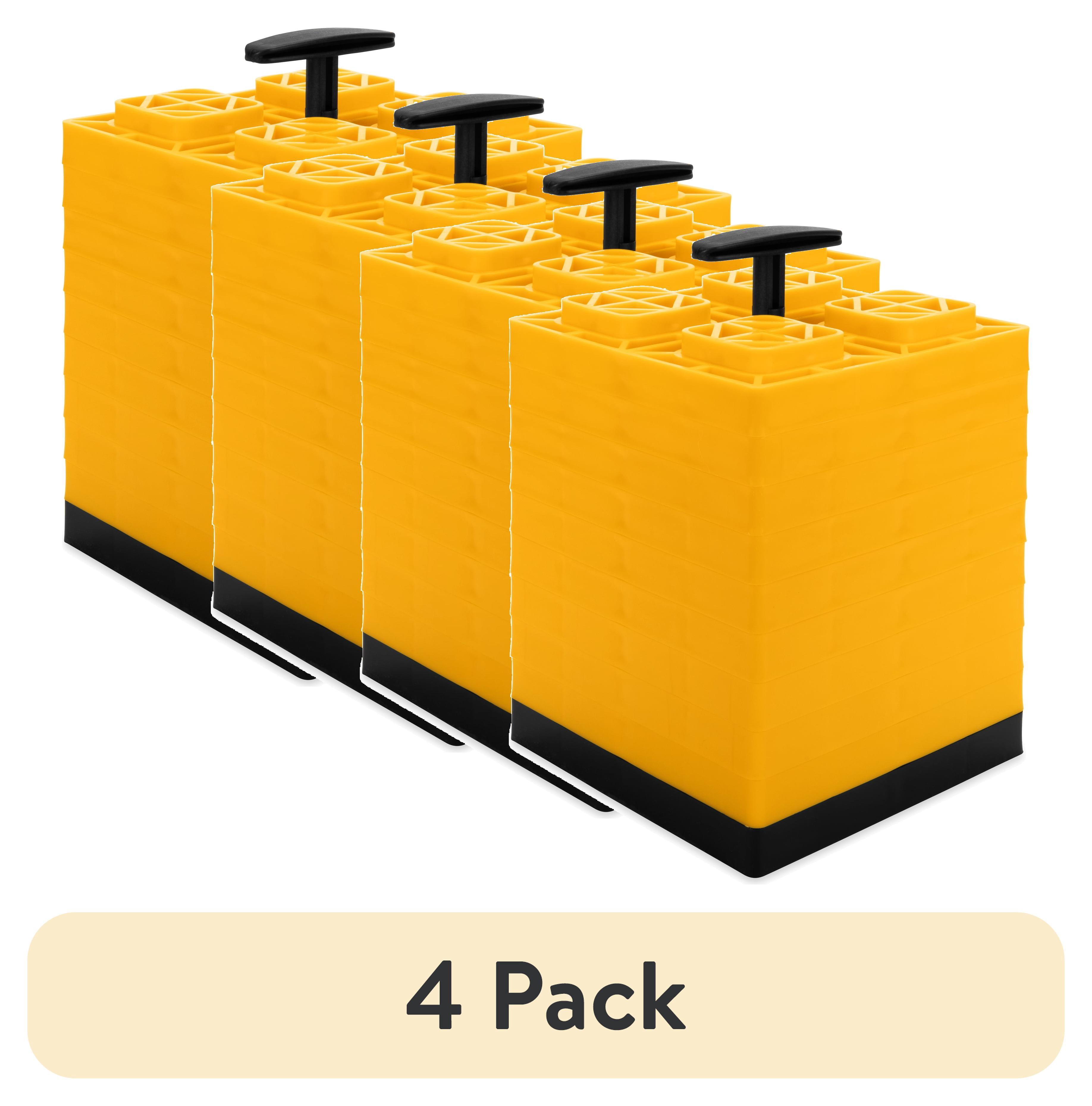 (4 pack) Camco FasTen RV Leveling Blocks - 10 Pack, Yellow (44514)