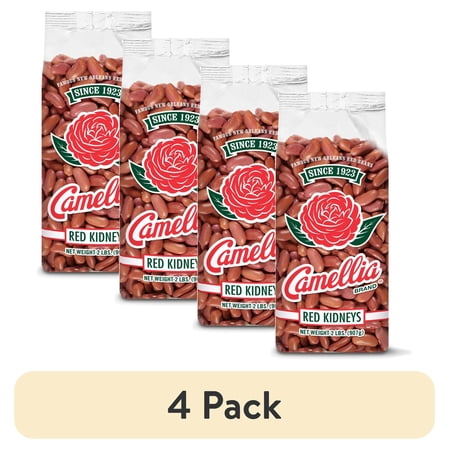 (4 pack) Camellia Brand Famous New Orleans Red Kidney Beans, 2 lbs