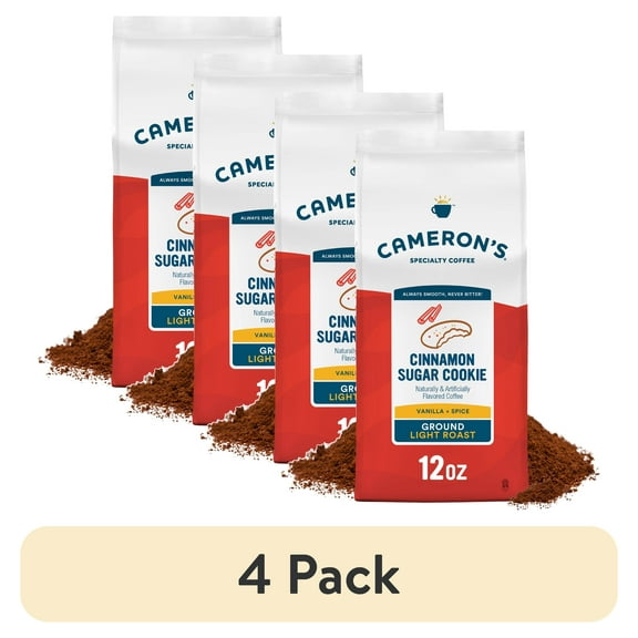 (4 pack) Cameron's Coffee Cinnamon Sugar Cookie Light Roast Ground Coffee - 12oz