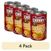 (4 pack) Campbell's Chunky Classic Chicken Noodle Soup, 18.6 oz Can