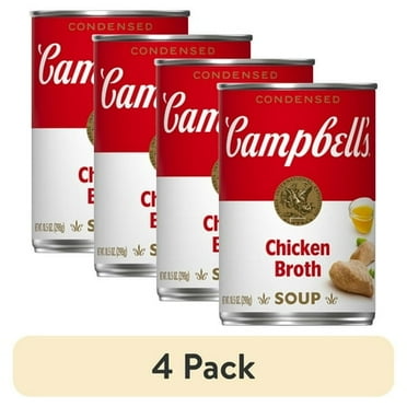 (4 pack) Campbell's Condensed Chicken Broth, 10.5 oz Can