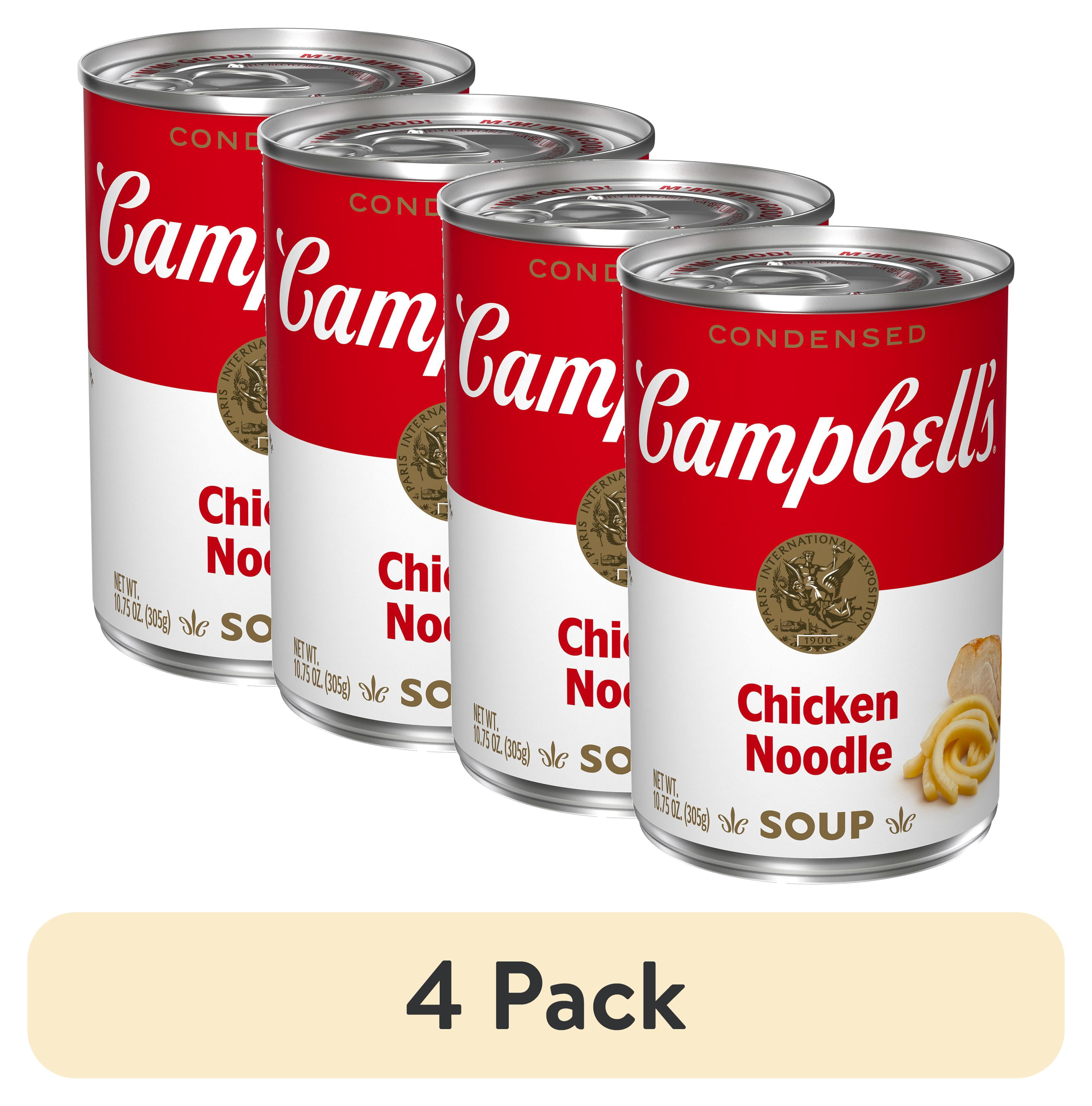 (4 pack) Campbell’s Condensed Chicken Noodle Soup, 10.75 oz Can